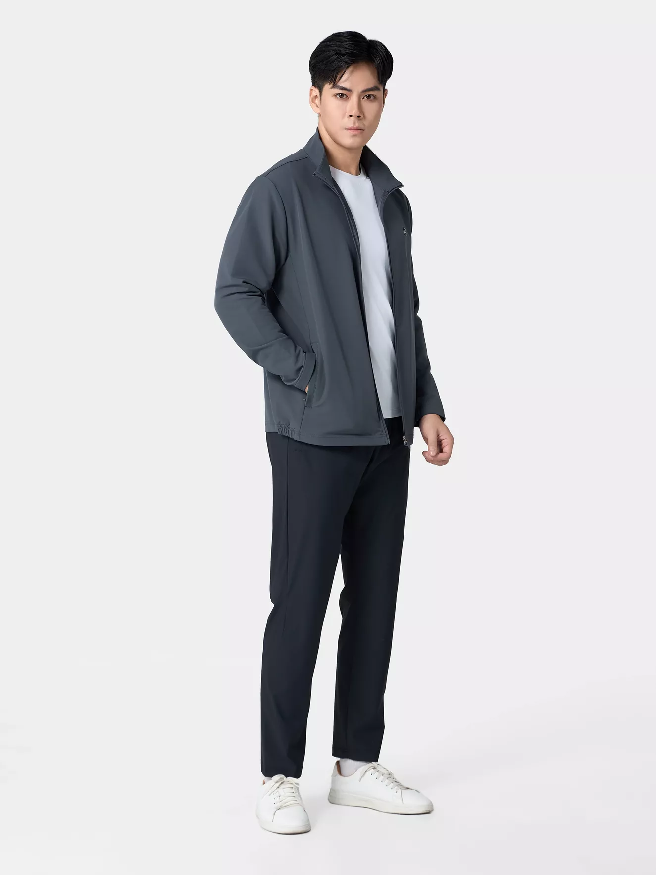 Áo Khoác Nam Thời Trang Cổ Trụ Basic Slimfit AKH24001