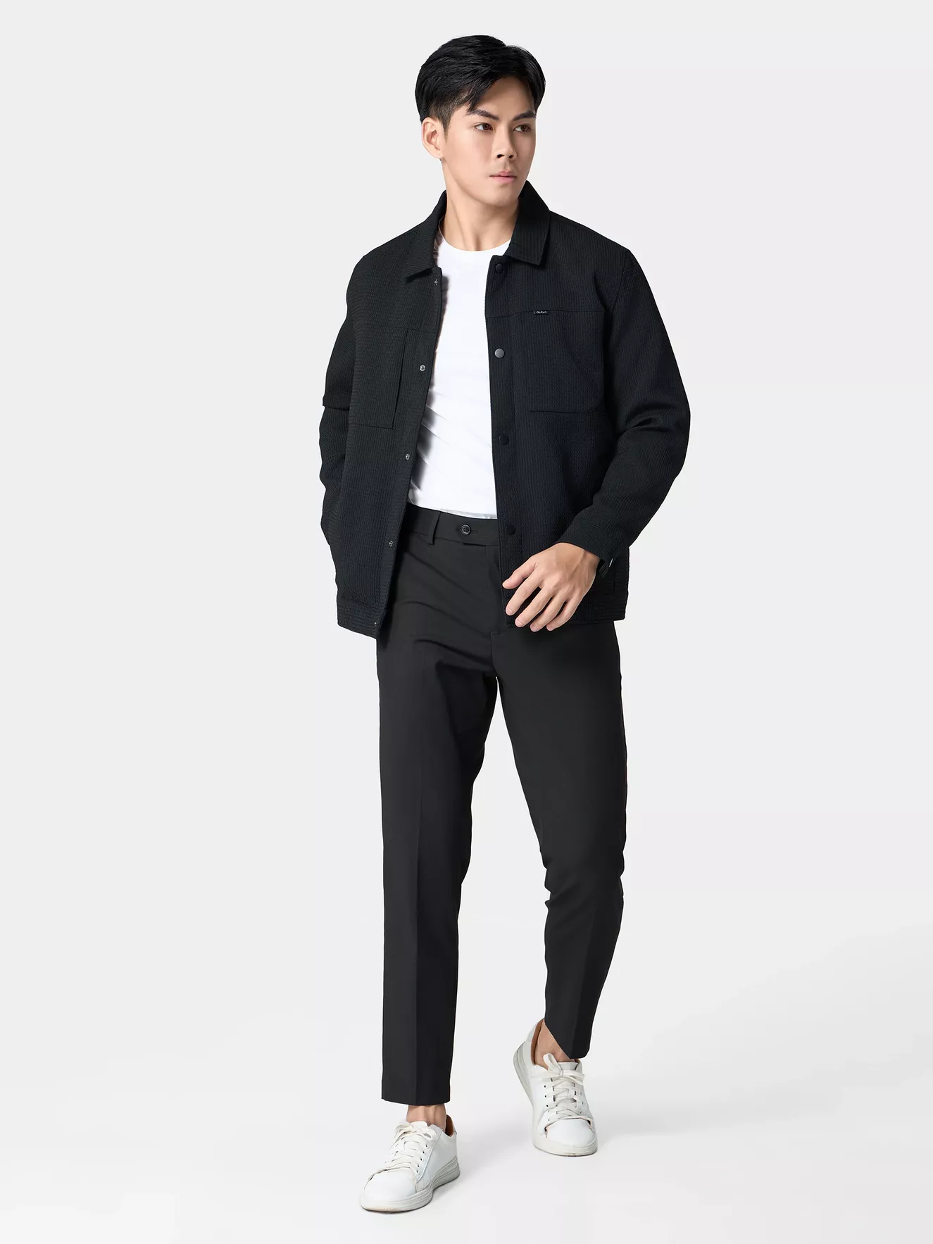 Áo Khoác Thời Trang Nam 5S Fashion Cổ Bẻ Có Túi Ngực AKH24021