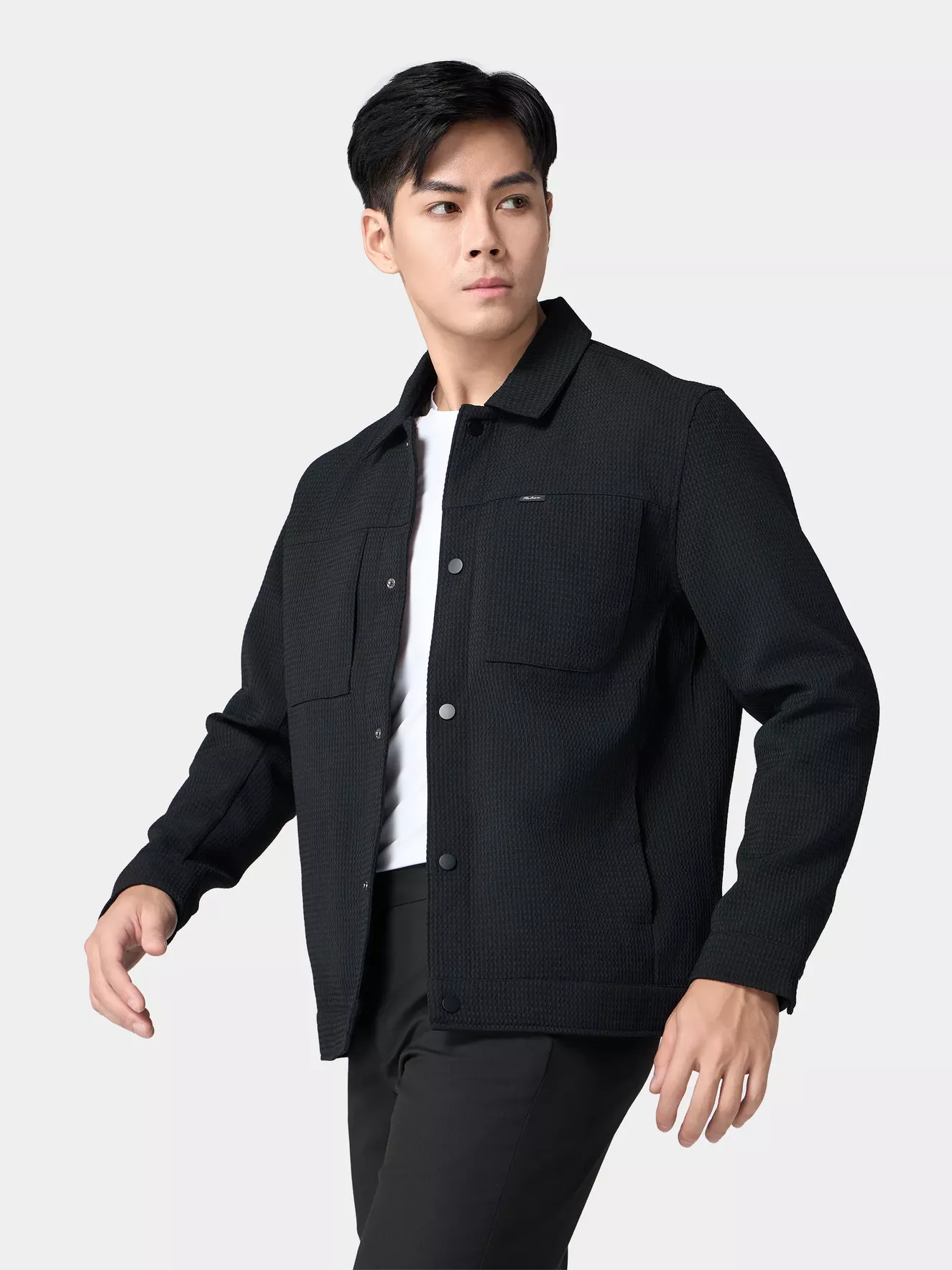 Áo Khoác Thời Trang Nam 5S Fashion Cổ Bẻ Có Túi Ngực AKH24021