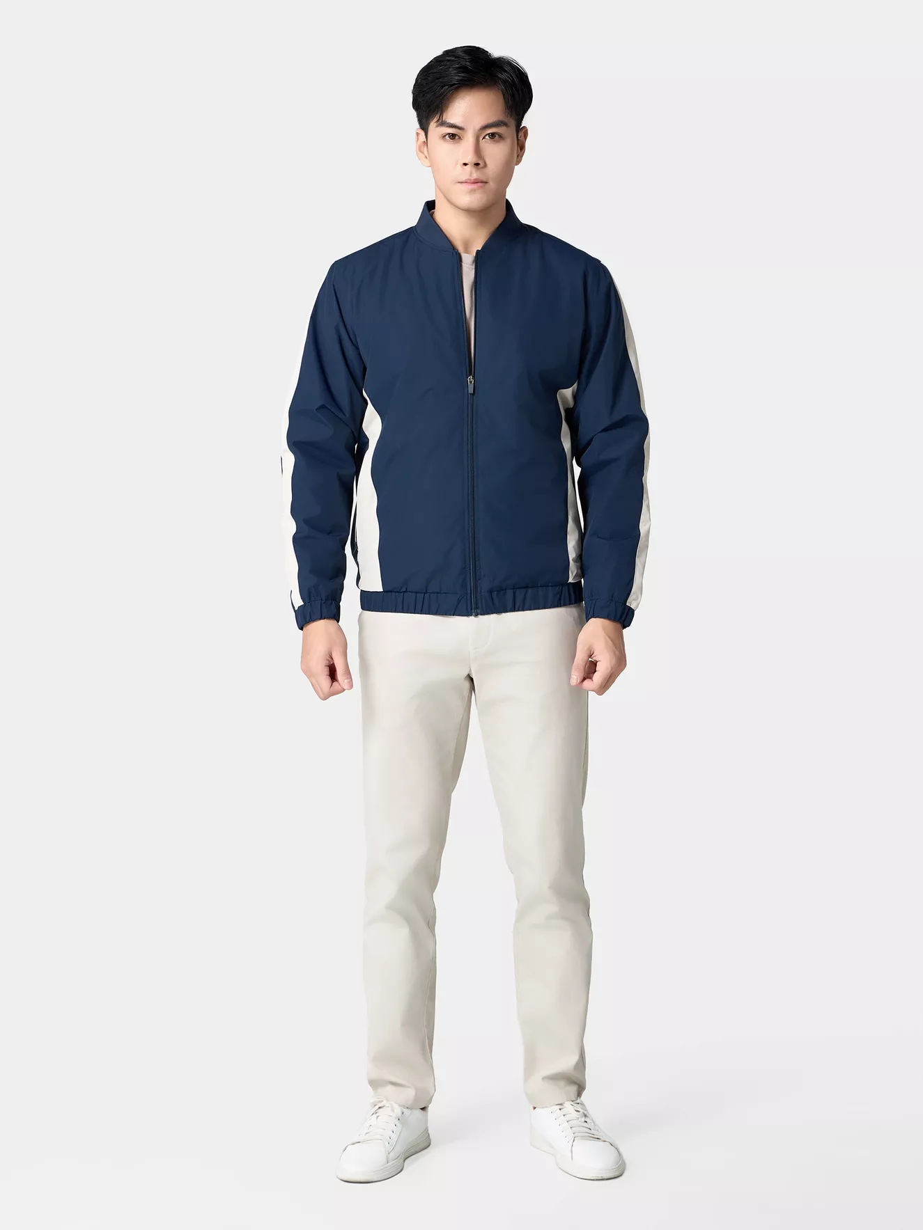 Áo Khoác Bomber Nam Lót Lông 5S Fashion Can Phối Slimfit AKB24012