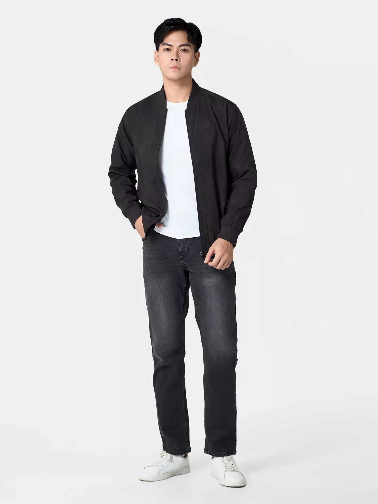 Áo Khoác Bomber Nam Họa Tiết Lót Nỉ 5S Fashion Trẻ Trung AKB24051