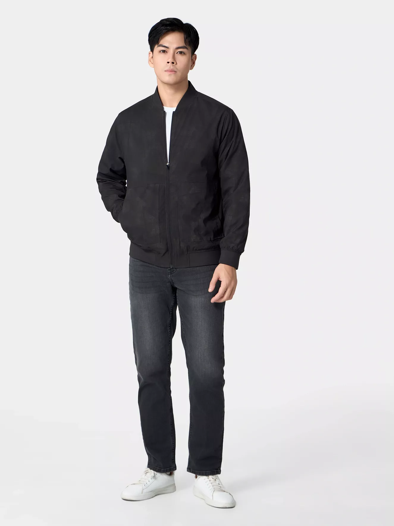 Áo Khoác Bomber Nam Họa Tiết Lót Nỉ 5S Fashion Trẻ Trung AKB24051