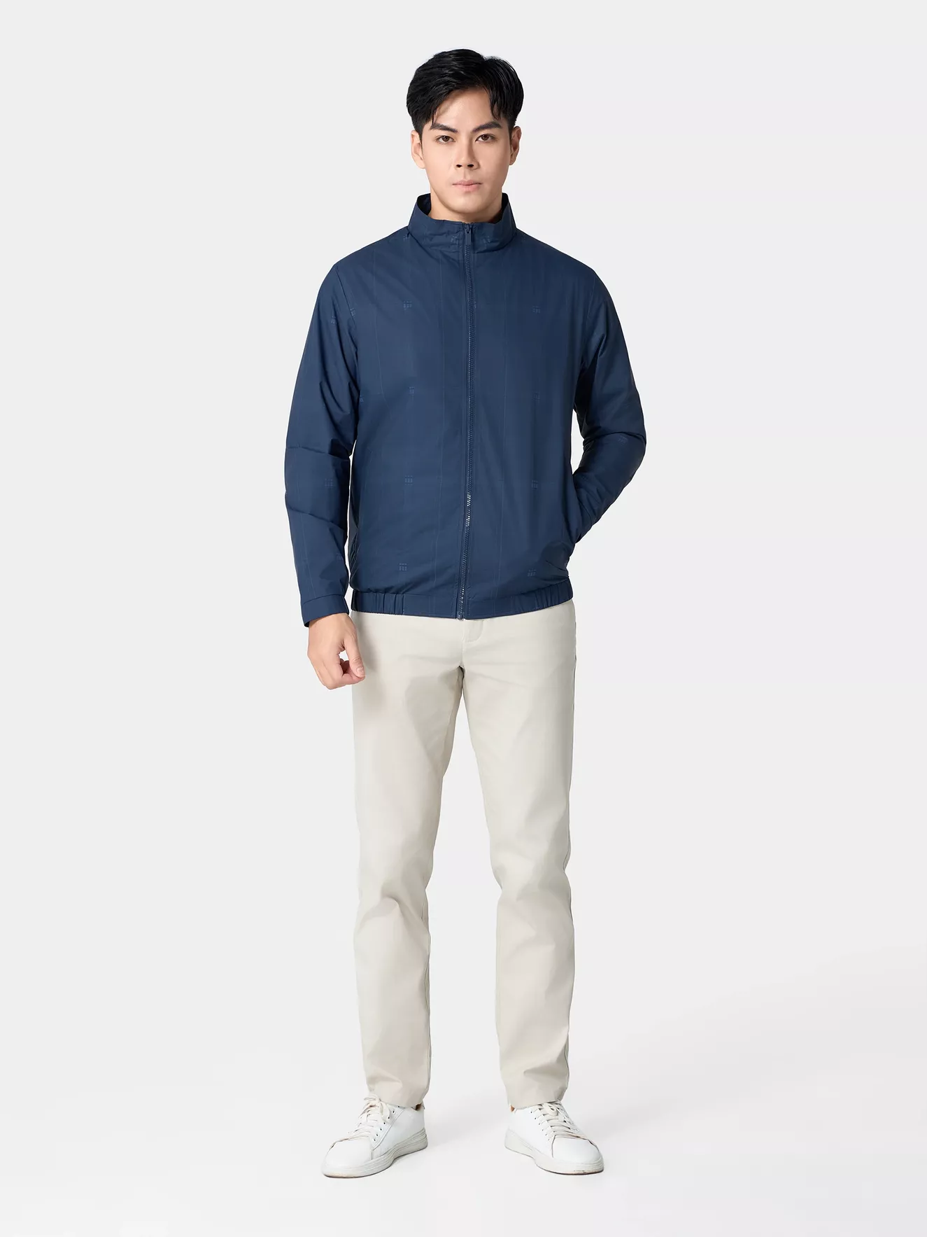 Áo Khoác Thời Trang Nam 5S Fashion Dệt Kể Ô Sang Trọng AKH24063