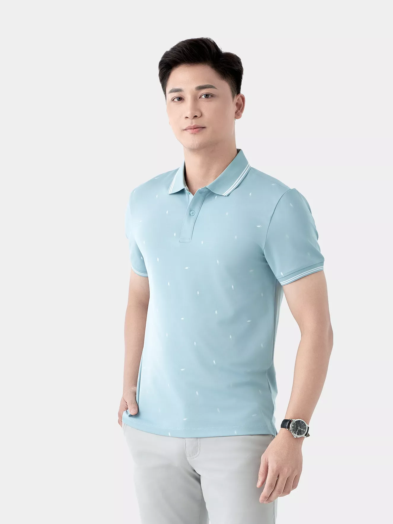 Áo Polo Nam 5S Fashion In Họa Tiết Slimfit APC24051
