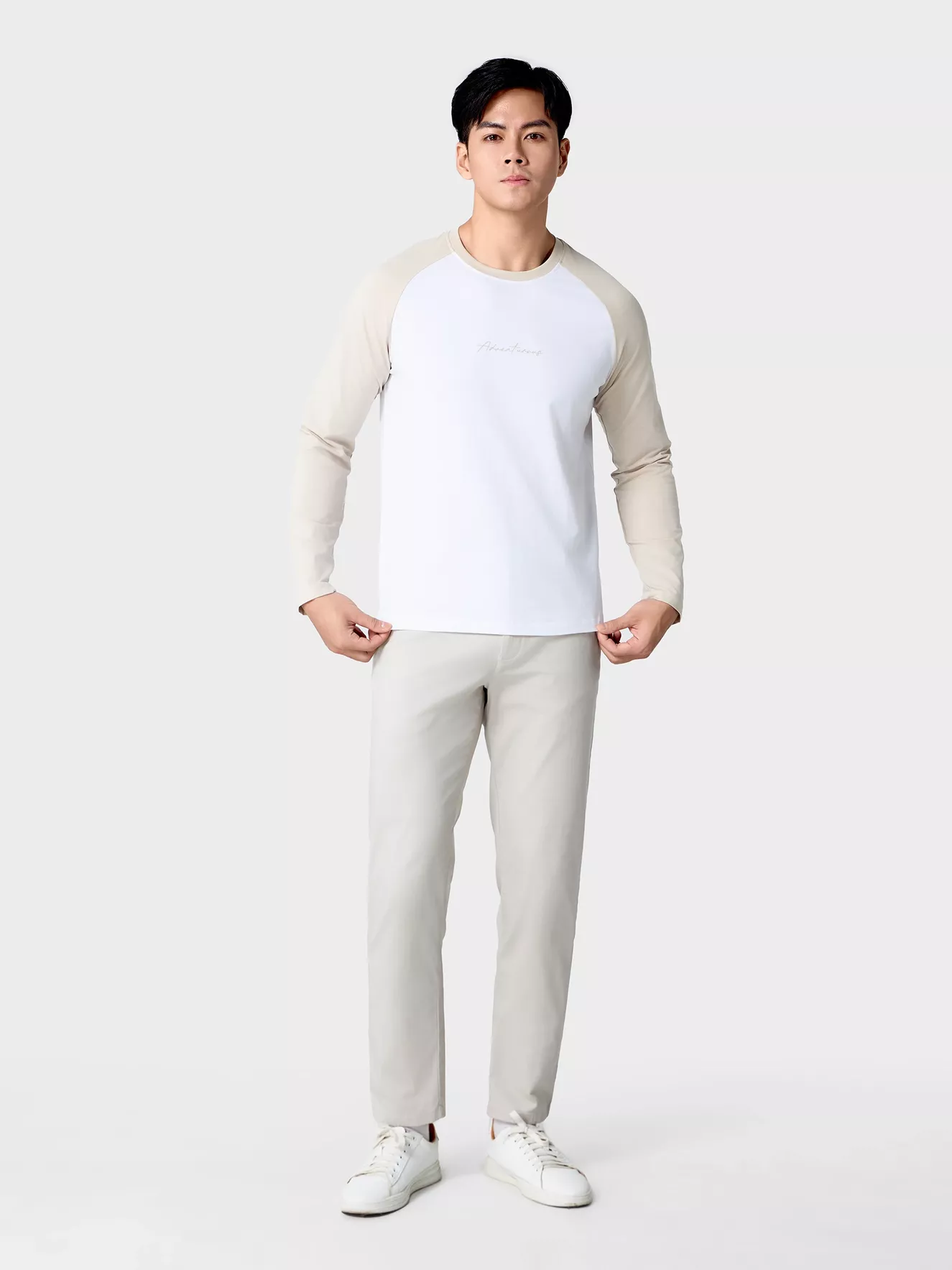Áo Thun Nam Dài Tay Cotton 5S Fashion Tay Raglan ATH24011