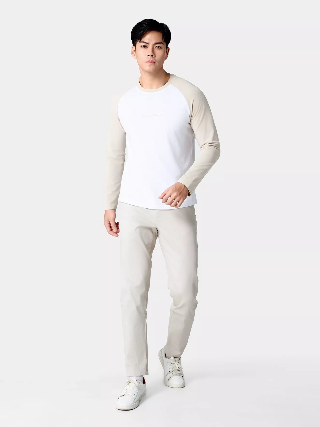 Áo Thun Nam Dài Tay Cotton 5S Fashion Tay Raglan ATH24011