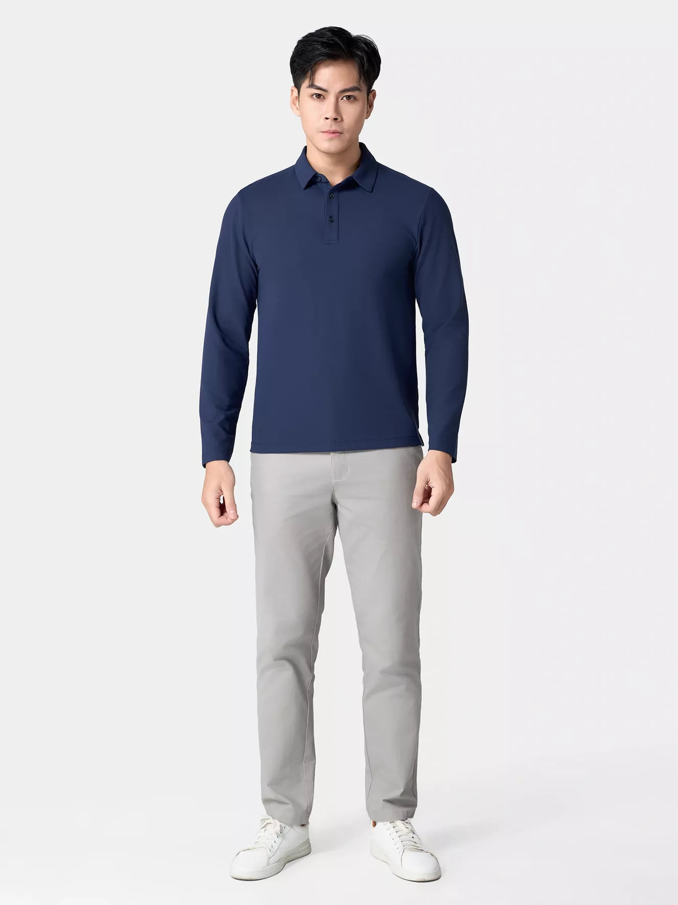 Áo Polo Nam Tay Dài 5S Fashion Phom Slimfit Trơn Basic APD24006