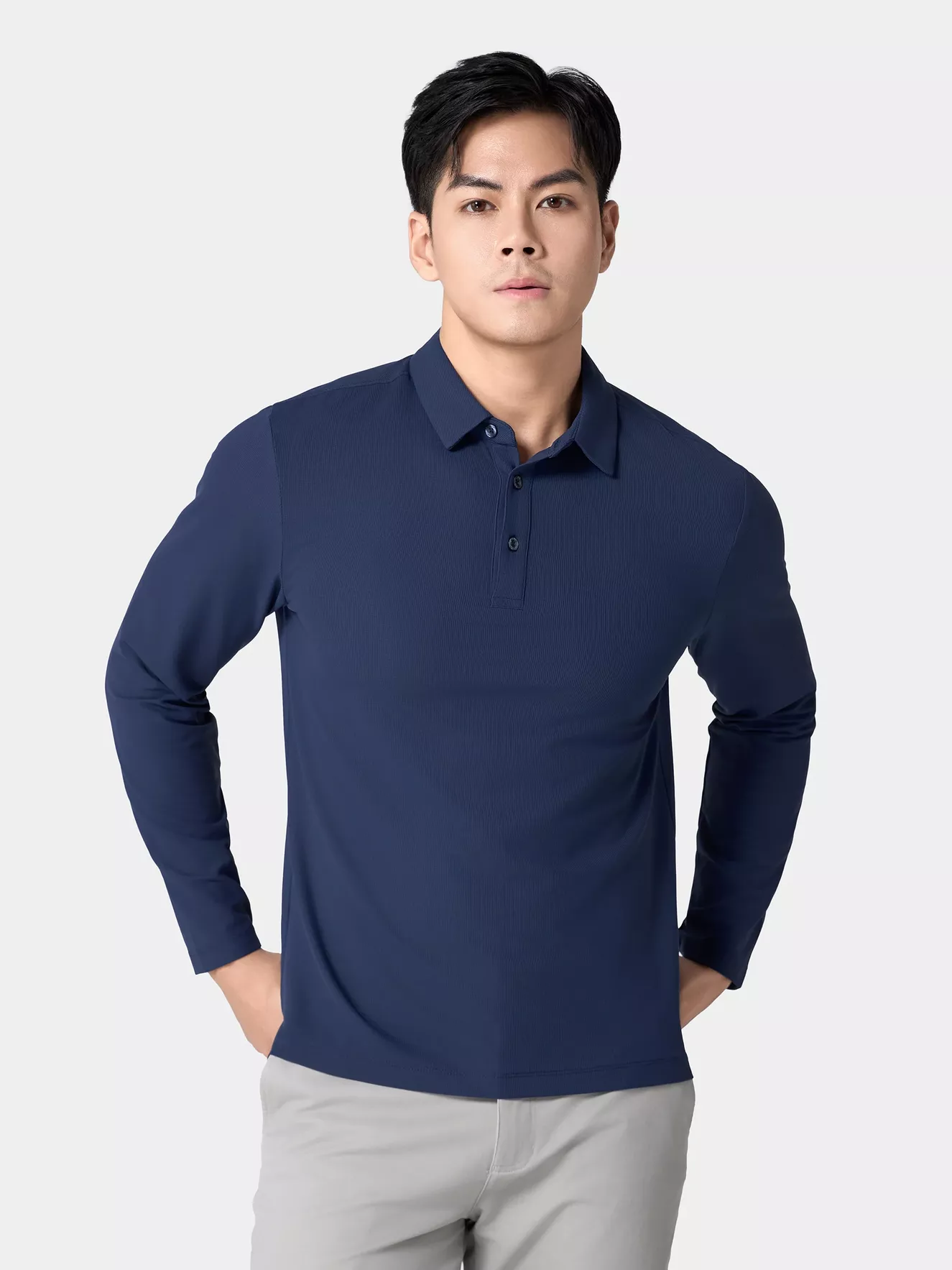 Áo Polo Nam Tay Dài 5S Fashion Phom Slimfit Trơn Basic APD24006