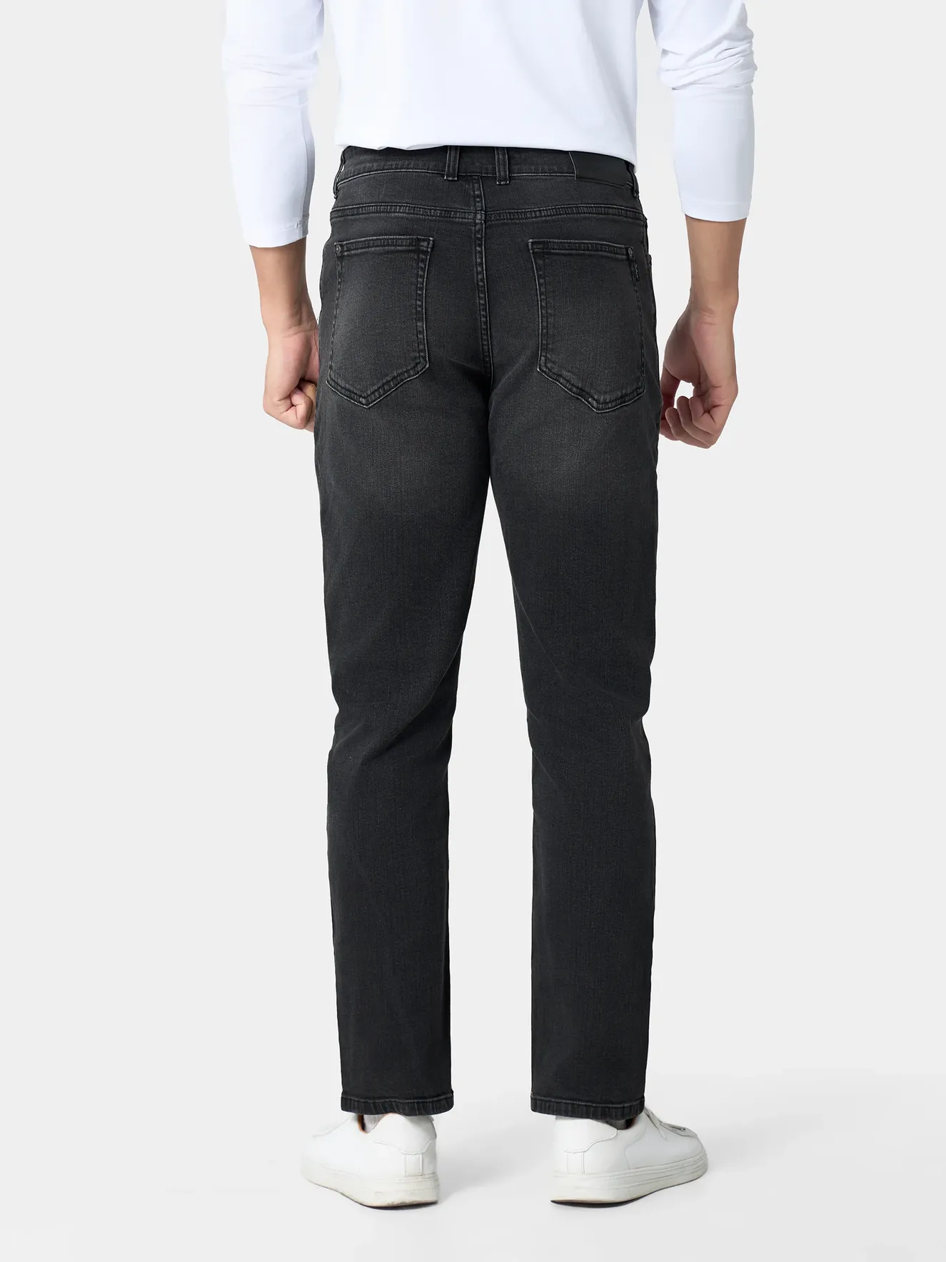 Quần Jean Nam 5S Fashion Màu Ghi Đen Regular QJE24013