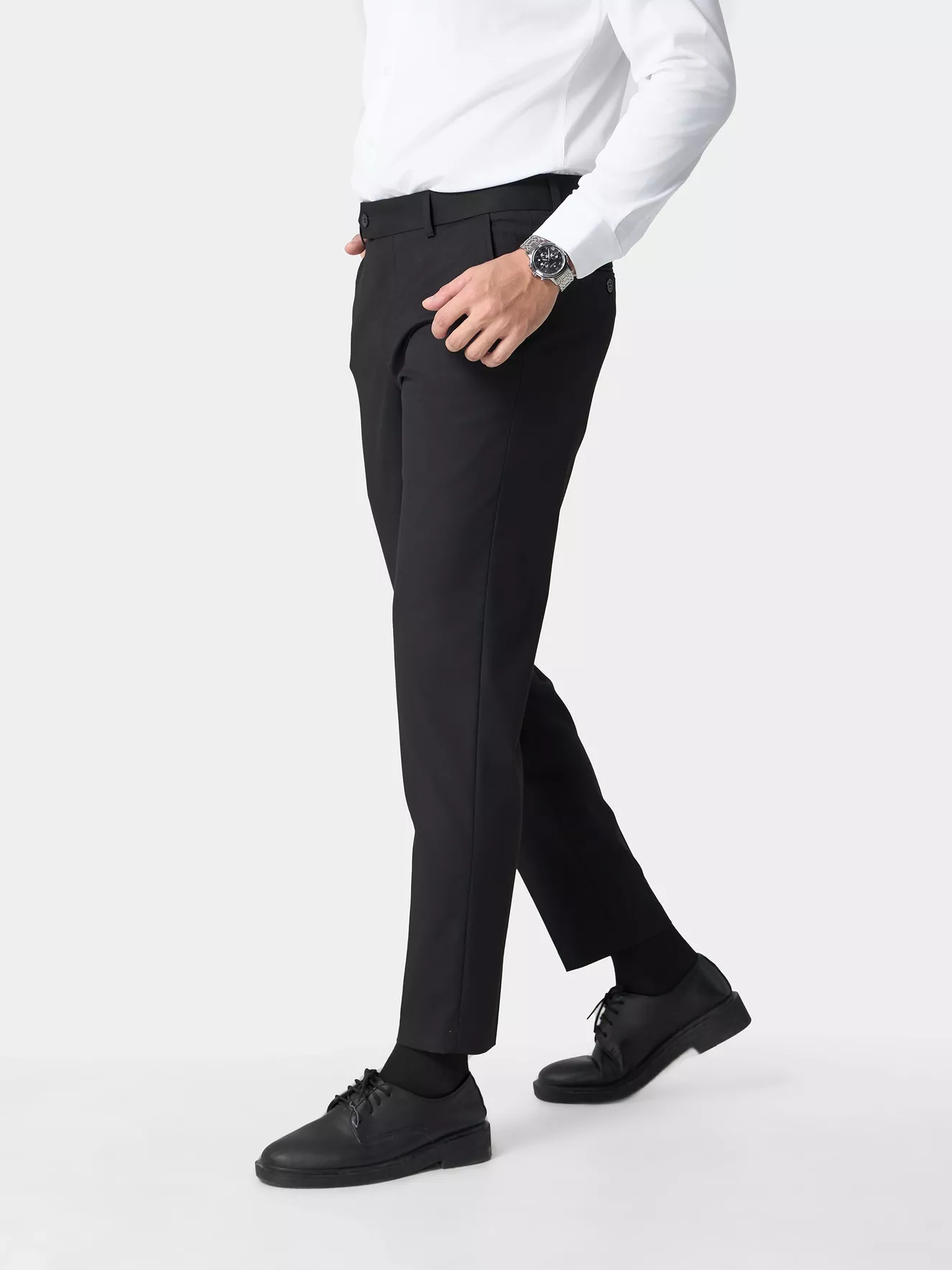 Quần Tây Nam 5S Fashion Phom Smart Fit Trơn Basic Dễ Mặc QAU24005