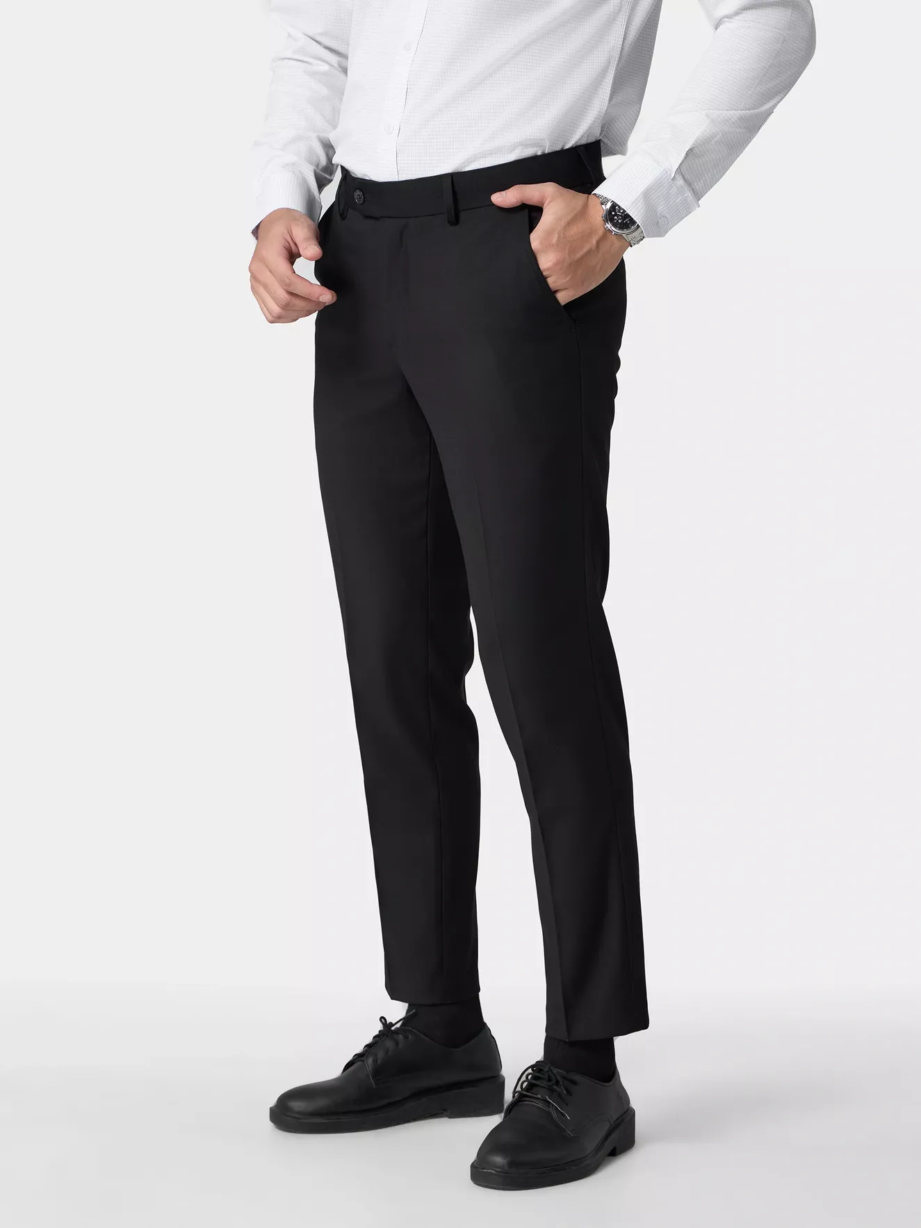 Quần Tây Nam 5S Fashion Phom Smart Fit Trơn Basic Dễ Mặc QAU24005