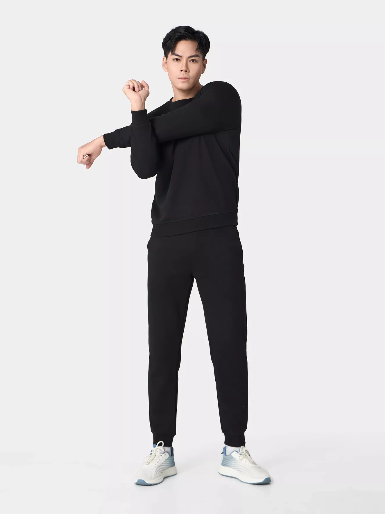 Bộ Quần Áo Nỉ Nam 5S Fashion Trơn In Logo Slimfit BNI24101