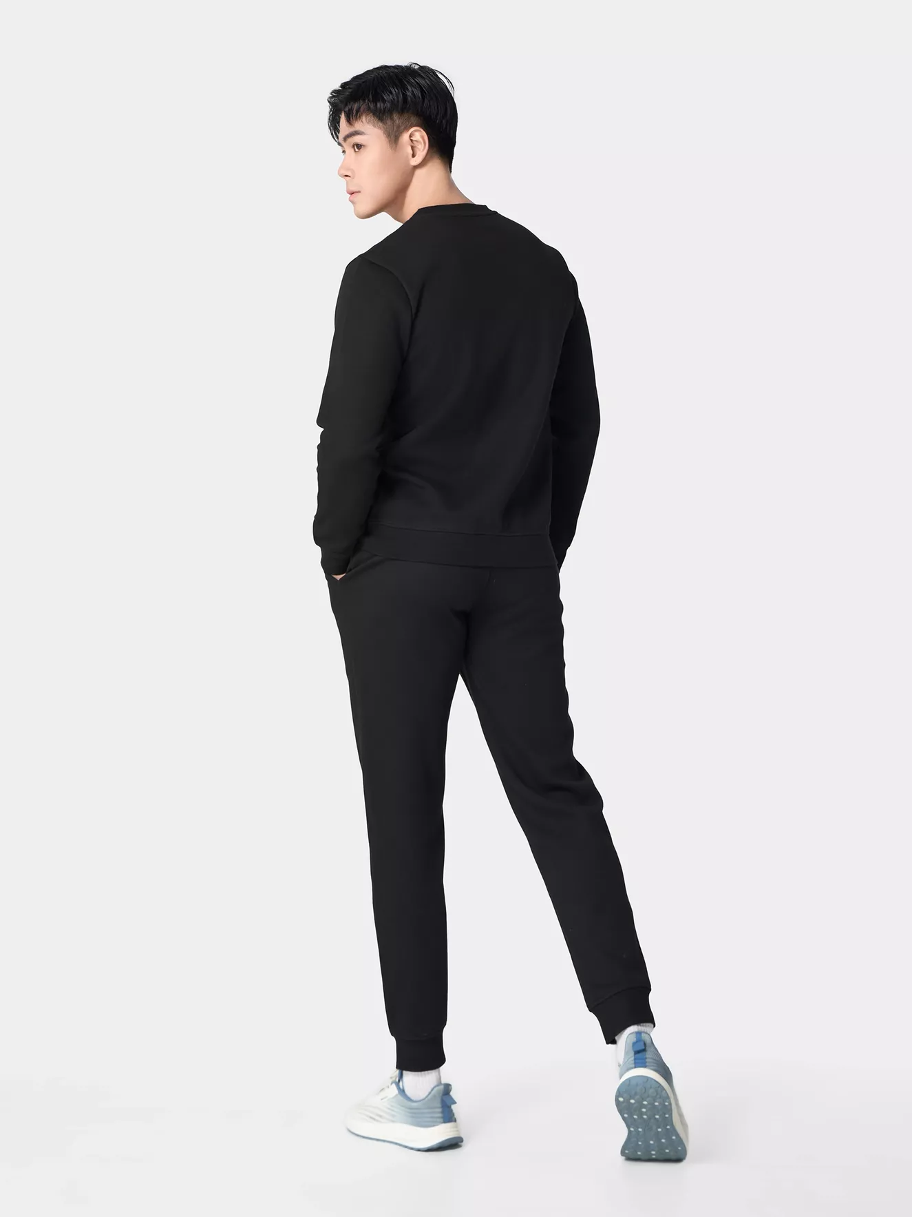 Bộ Quần Áo Nỉ Nam 5S Fashion Trơn In Logo Slimfit BNI24101