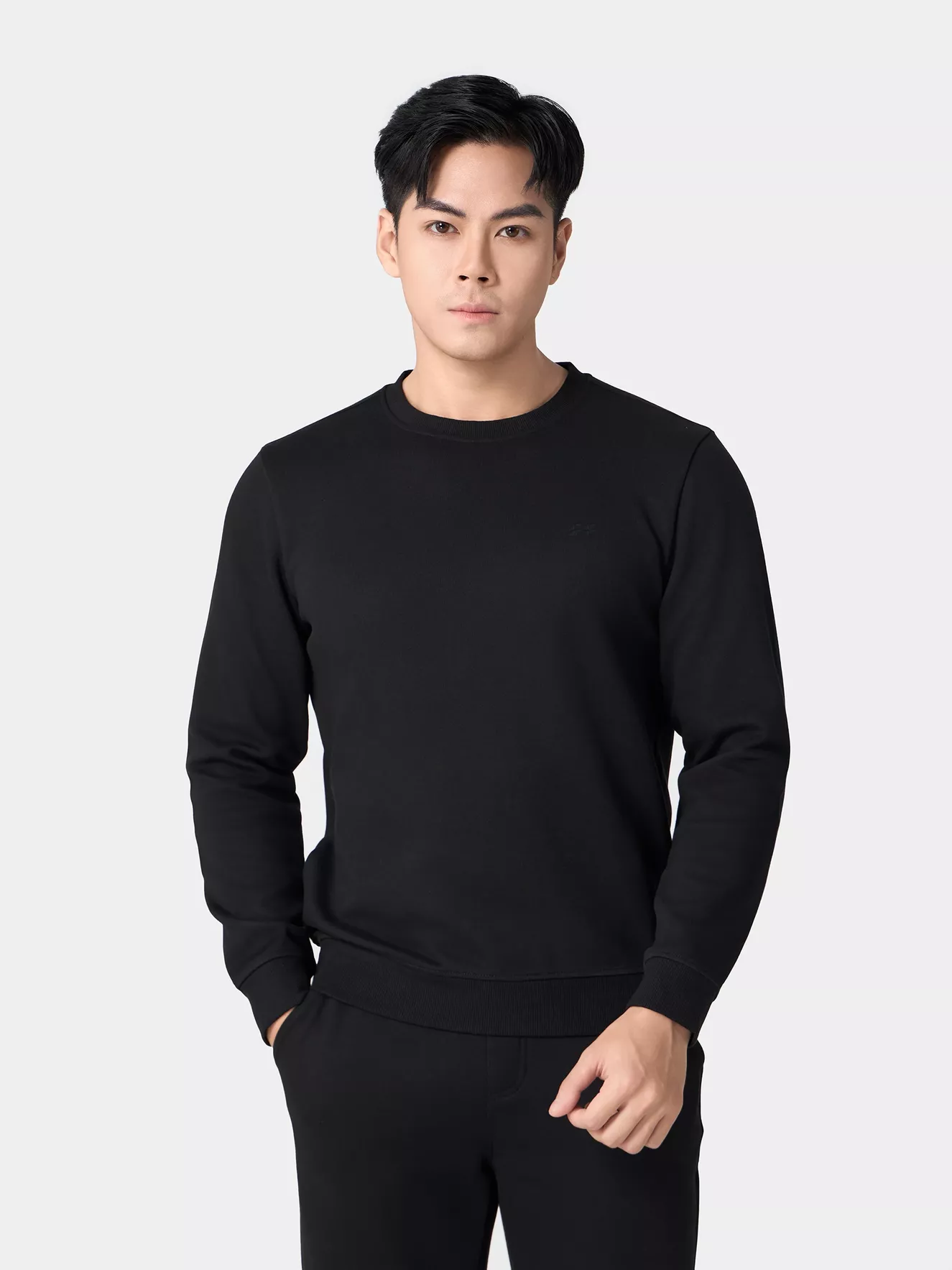 Áo Nỉ Nam Dài Tay 5S Fashion Basic Slimfit BANI24101