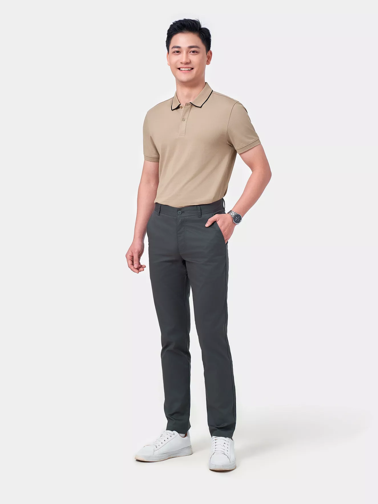 Áo Polo Nam 5S Fashion Trơn Basic Slimfit APC24070