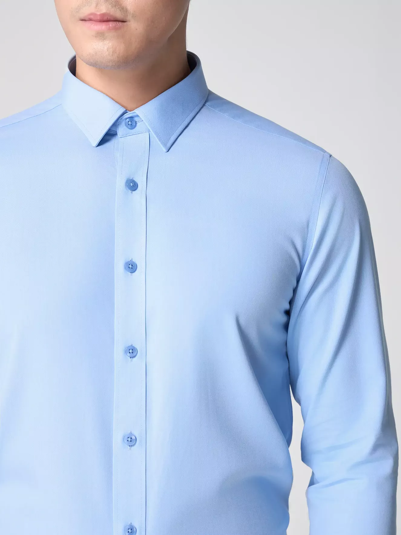 Áo Sơ Mi Nam Dài Tay Xanh 5S Fashion Phom Slimfit ASM24027