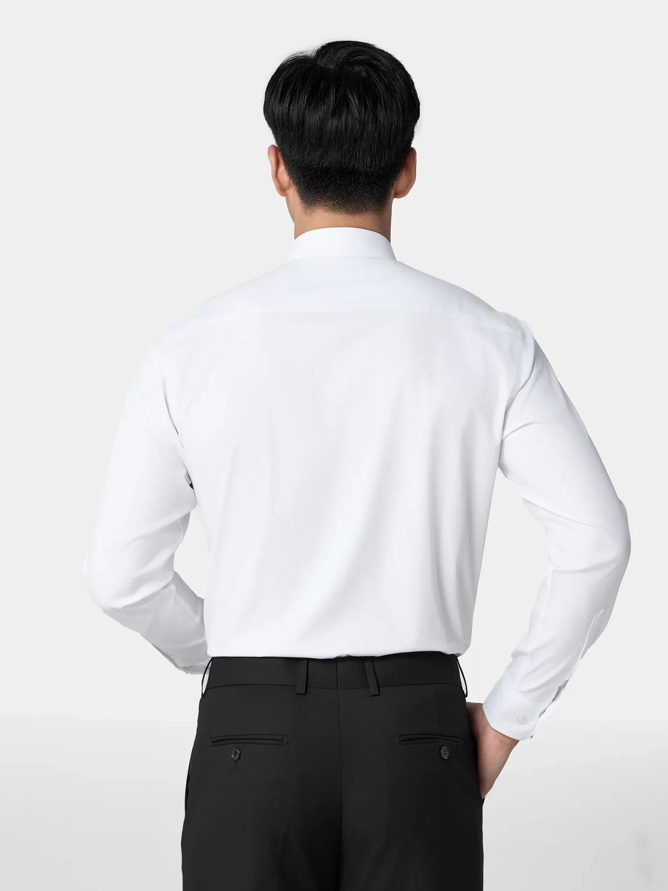 Áo Sơ Mi Nam Dài Tay Màu Trắng 5S Fashion Regular ASM24033