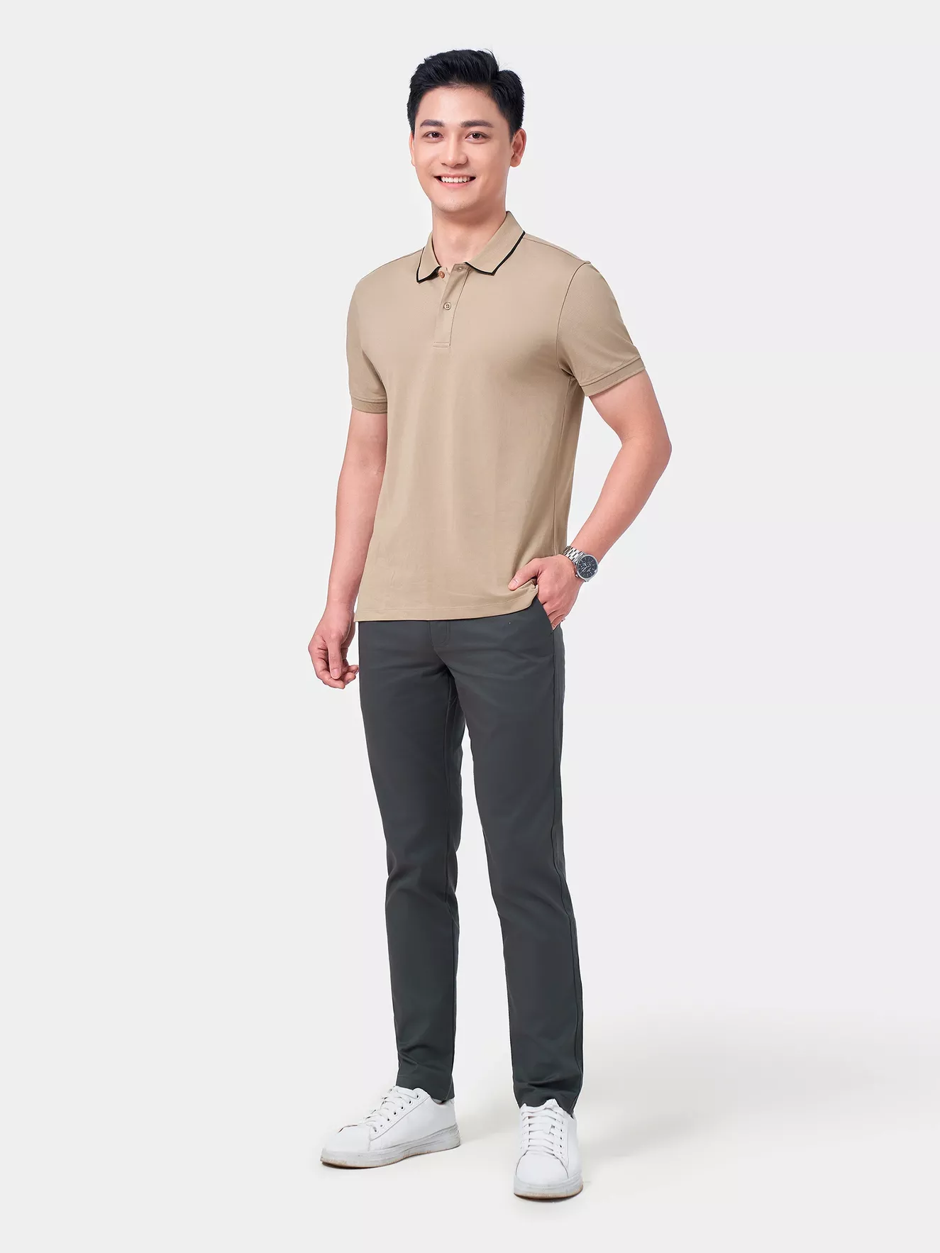Áo Polo Nam 5S Fashion Trơn Basic Slimfit APC24070