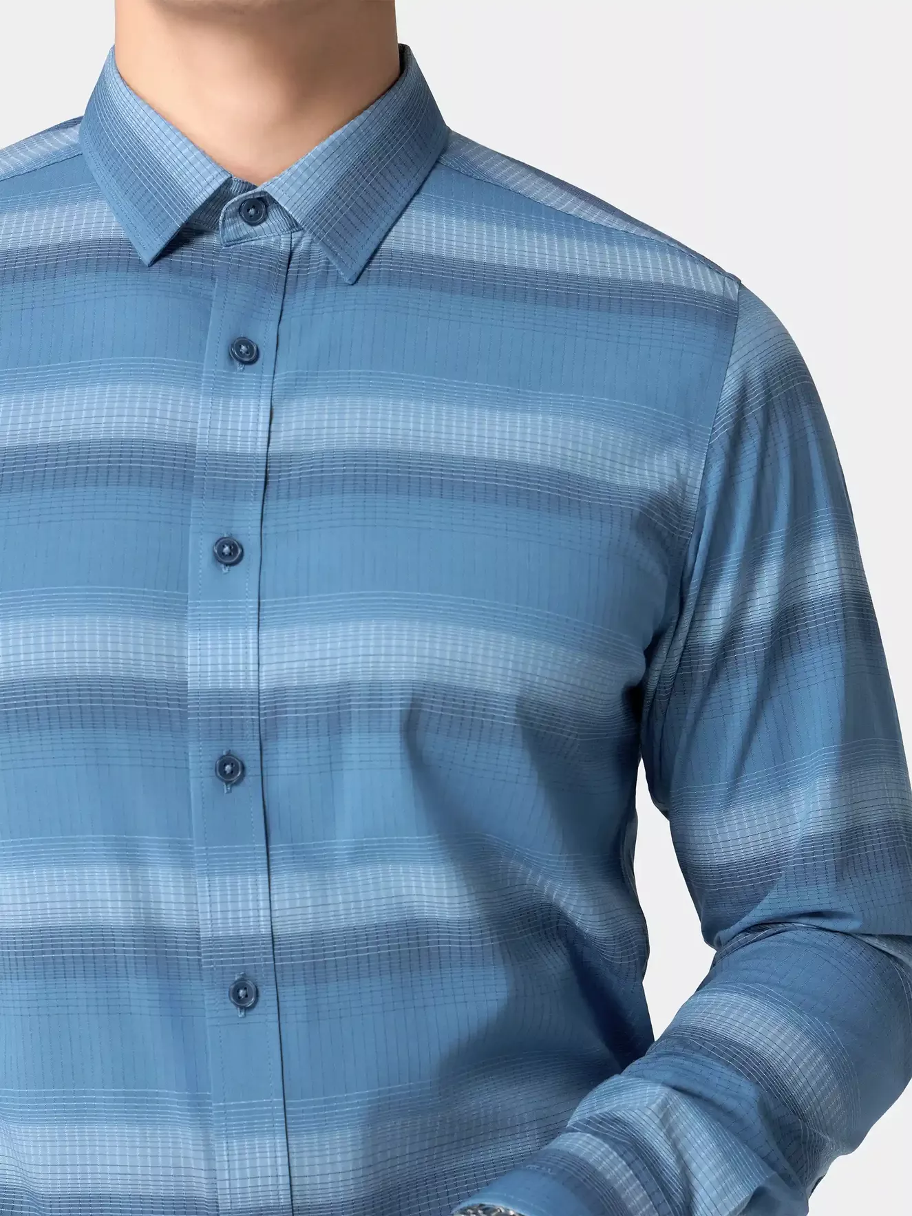 Áo Sơ Mi Nam Dài Tay Kẻ Ngang 5S Fashion Slimfit ASM24015