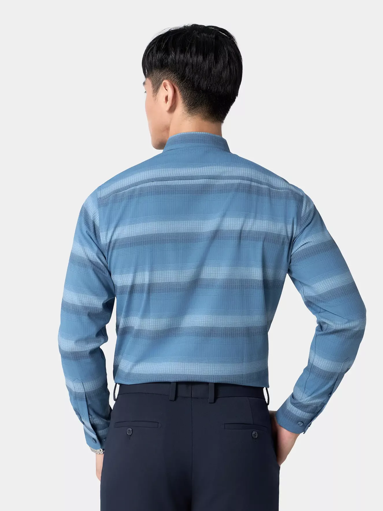 Áo Sơ Mi Nam Dài Tay Kẻ Ngang 5S Fashion Slimfit ASM24015