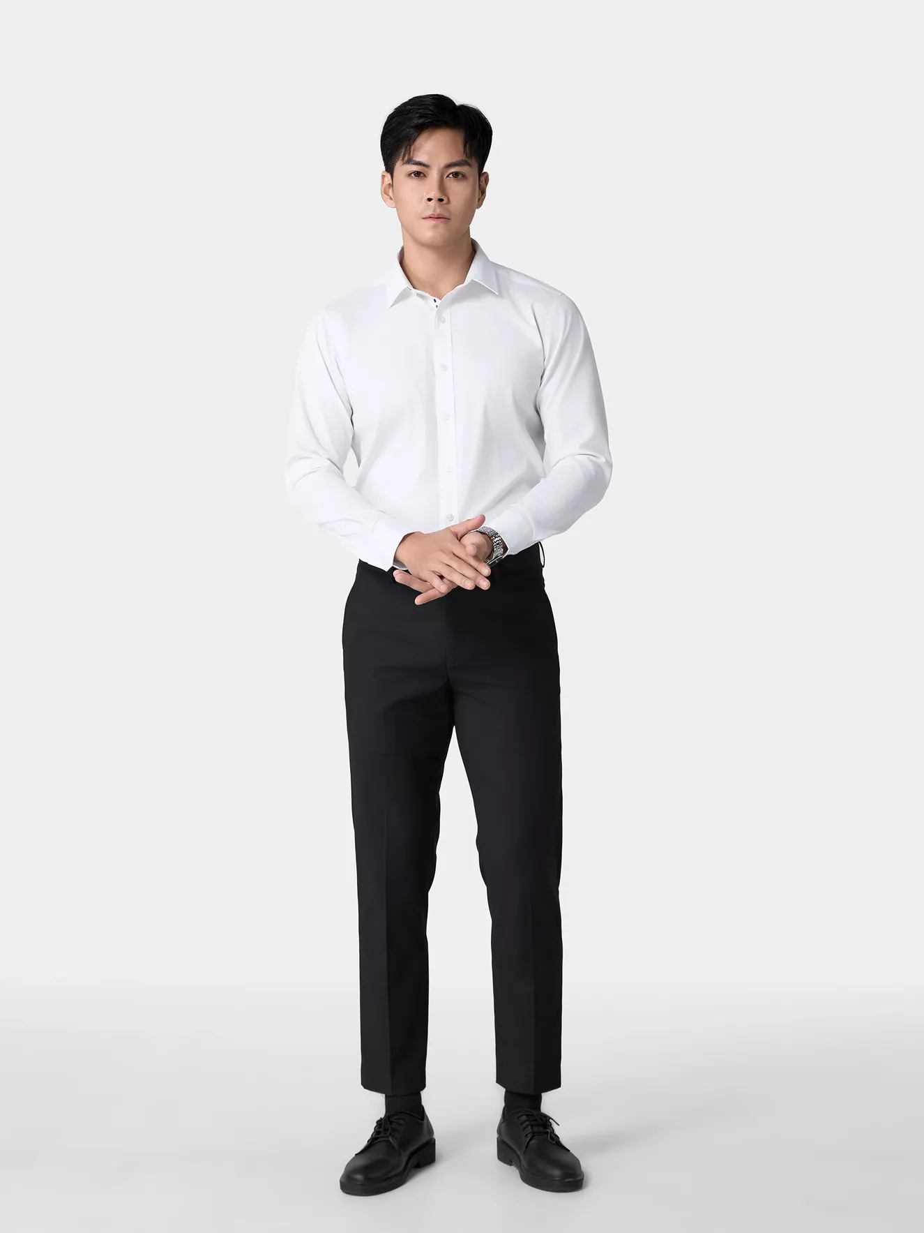 Áo Sơ Mi Nam Dài Tay Màu Trắng Phom Regular ASM24031