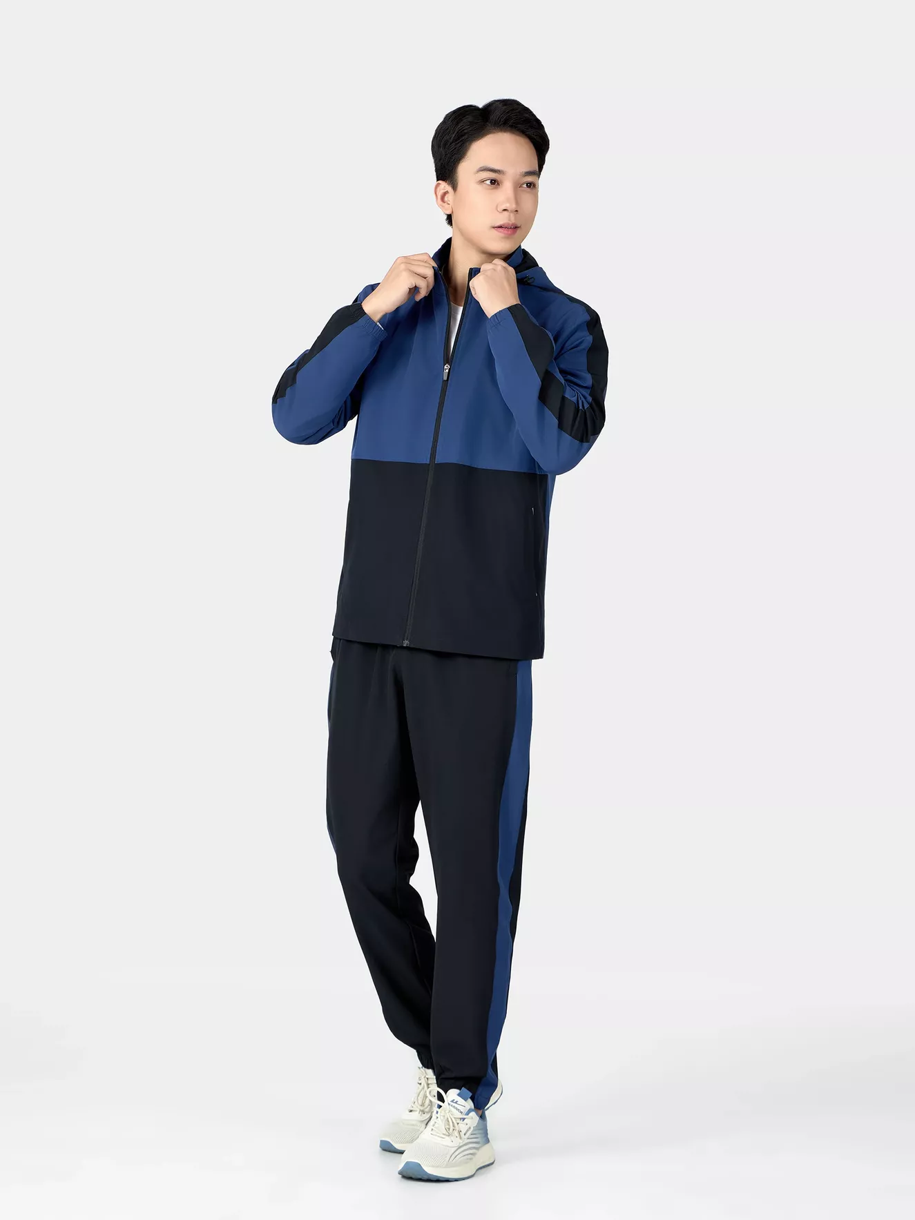 Bộ Quần Áo Gió Có Mũ 5S Fashion Can Phối Slimfit BOG24004