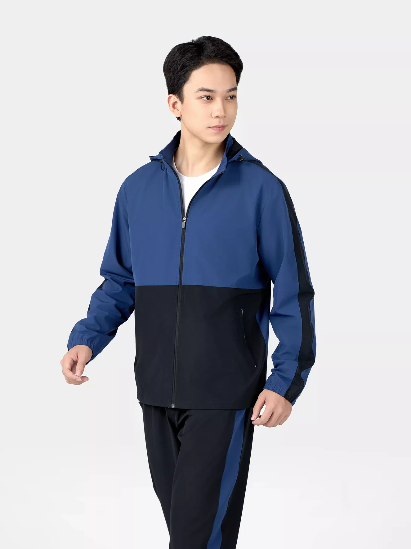 Bộ Quần Áo Gió Có Mũ 5S Fashion Can Phối Slimfit BOG24004