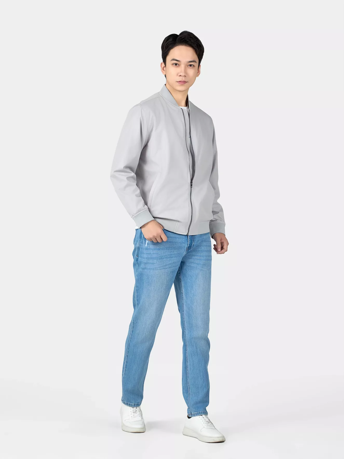 Áo Khoác Bomber Nam 5S Fashion Lót Lông Trơn Basic AKB24043