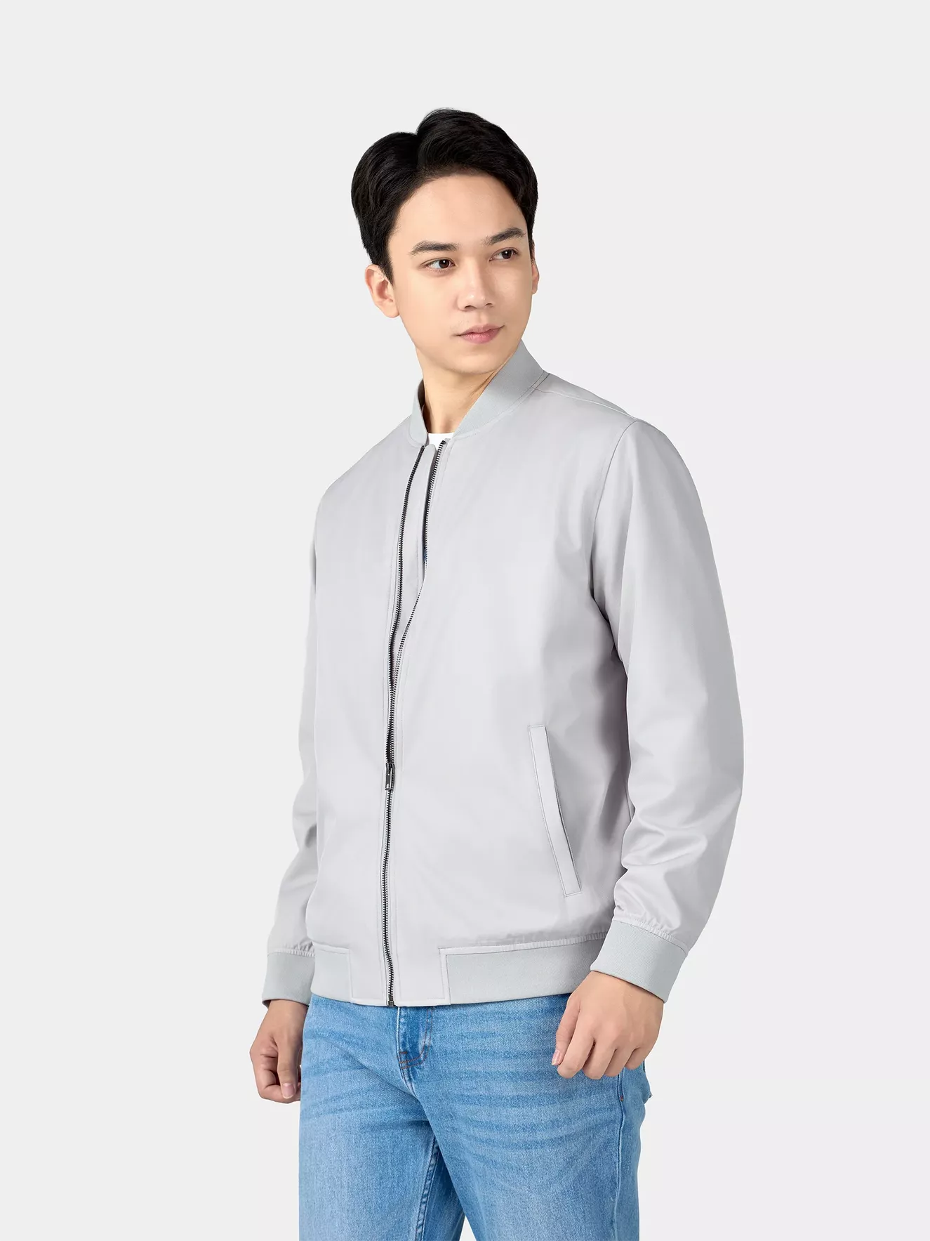 Áo Khoác Bomber Nam 5S Fashion Lót Lông Trơn Basic AKB24043