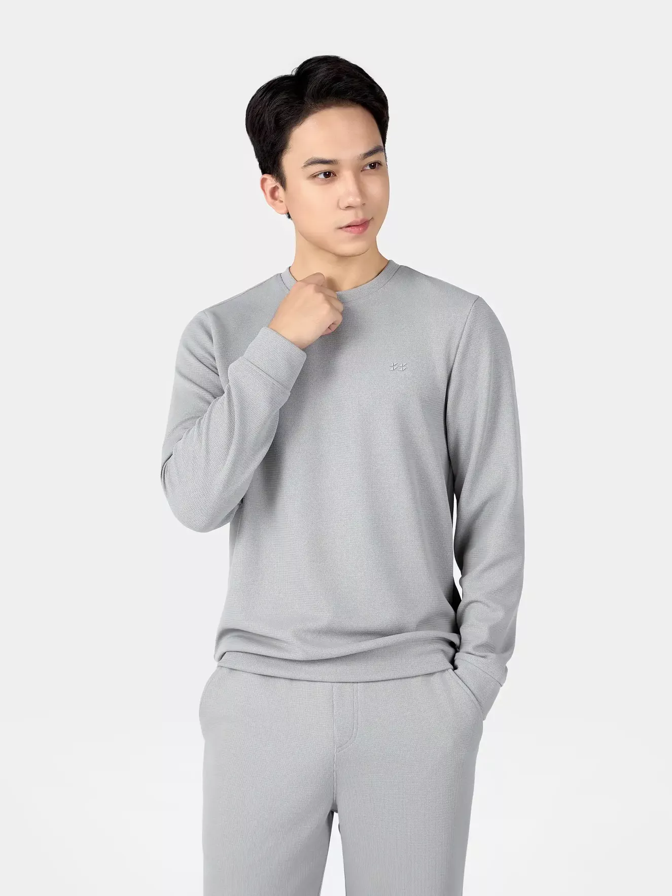 Áo Nỉ Nam Dài Tay 5S Fashion In Logo Basic Slimfit BANI24022