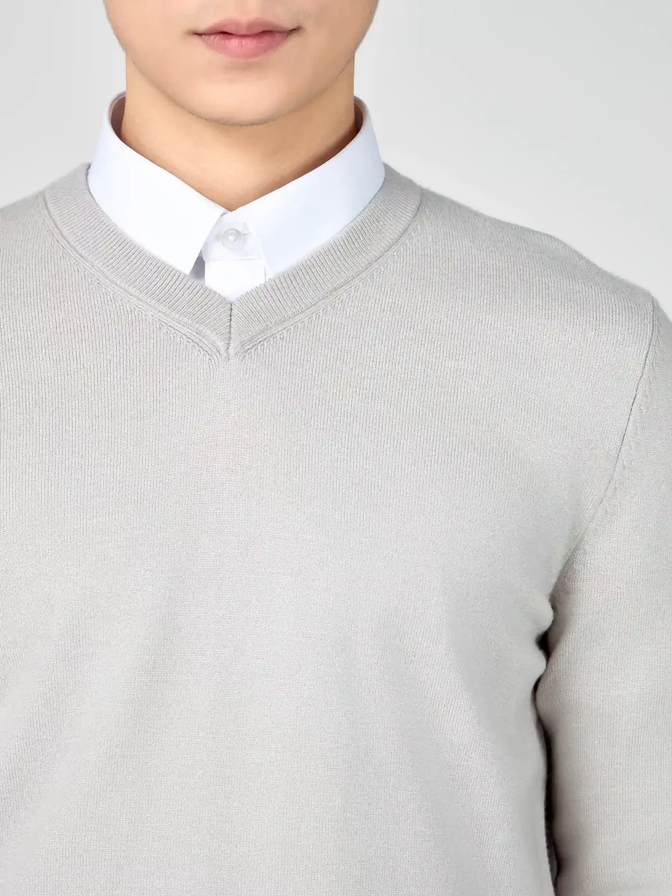 Áo Len Nam 5S Fashion Cổ Tim Trơn Phom Regular ALE24009