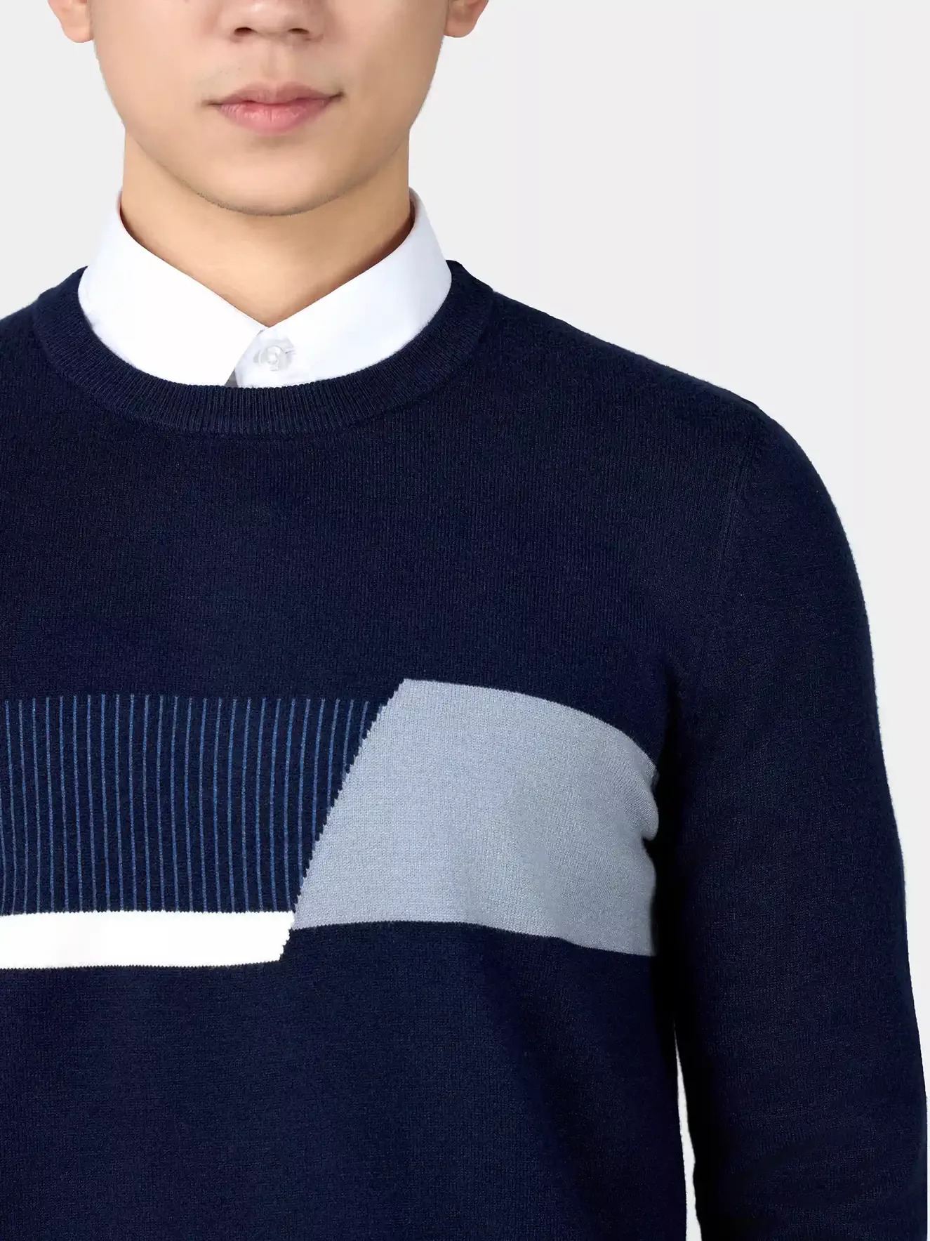 Áo Len Nam 5S Fashion Dệt Họa Tiết Slimfit ALE24010