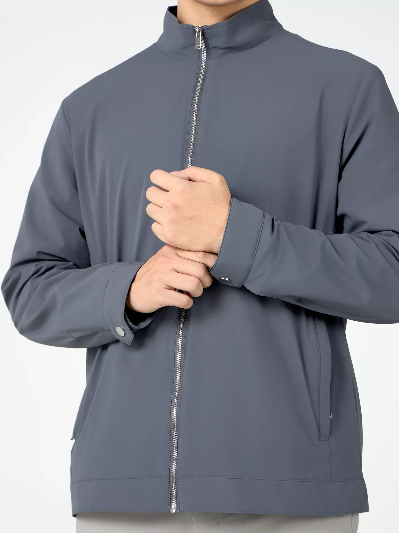 Áo Khoác Thời Trang Nam 5S Fashion Cổ Trụ Lót Nỉ Basic AKH24040