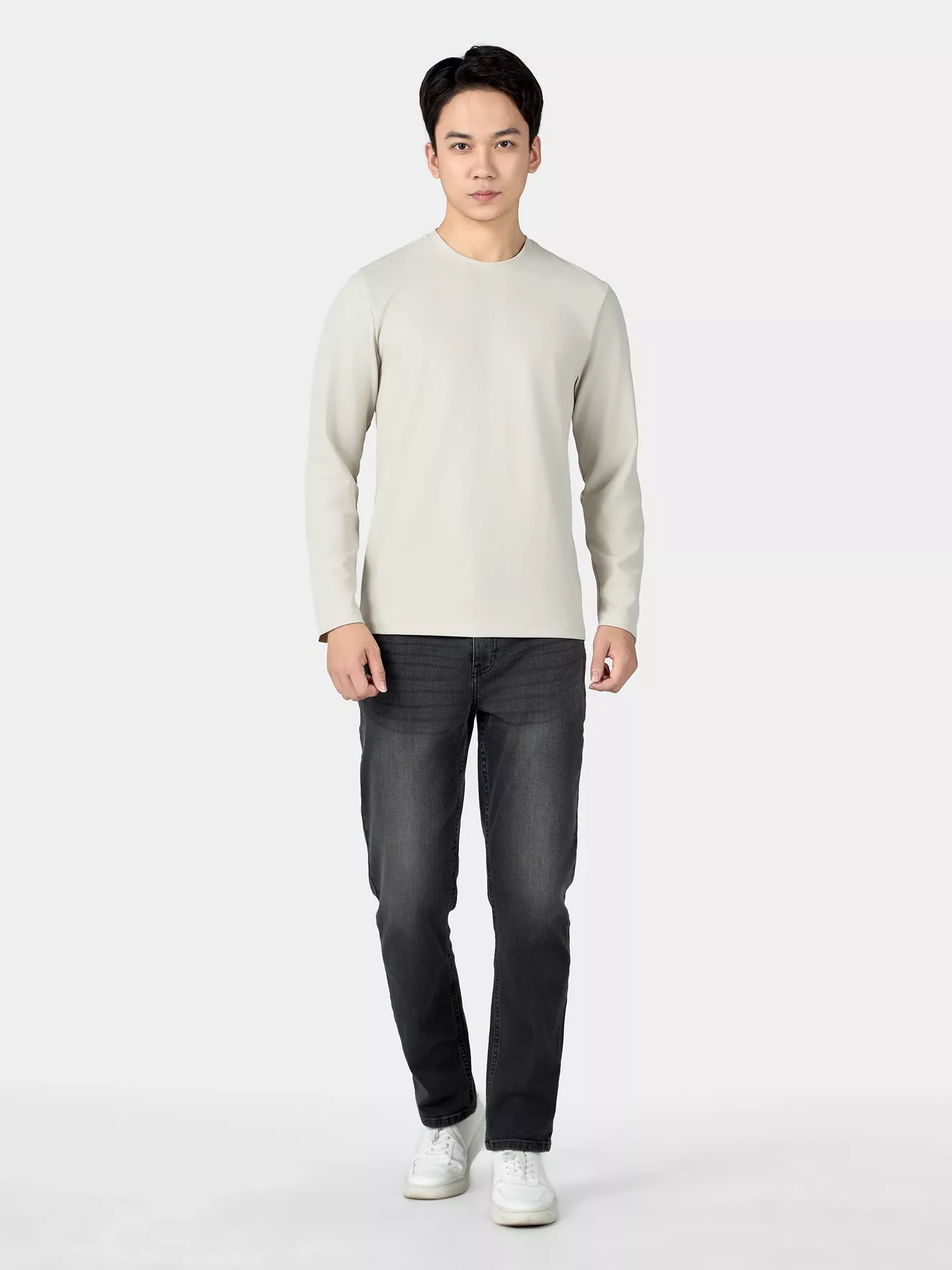 Áo Thun Nam Dài Tay 5S Fashion In Logo Phom Slimfit ATH24013