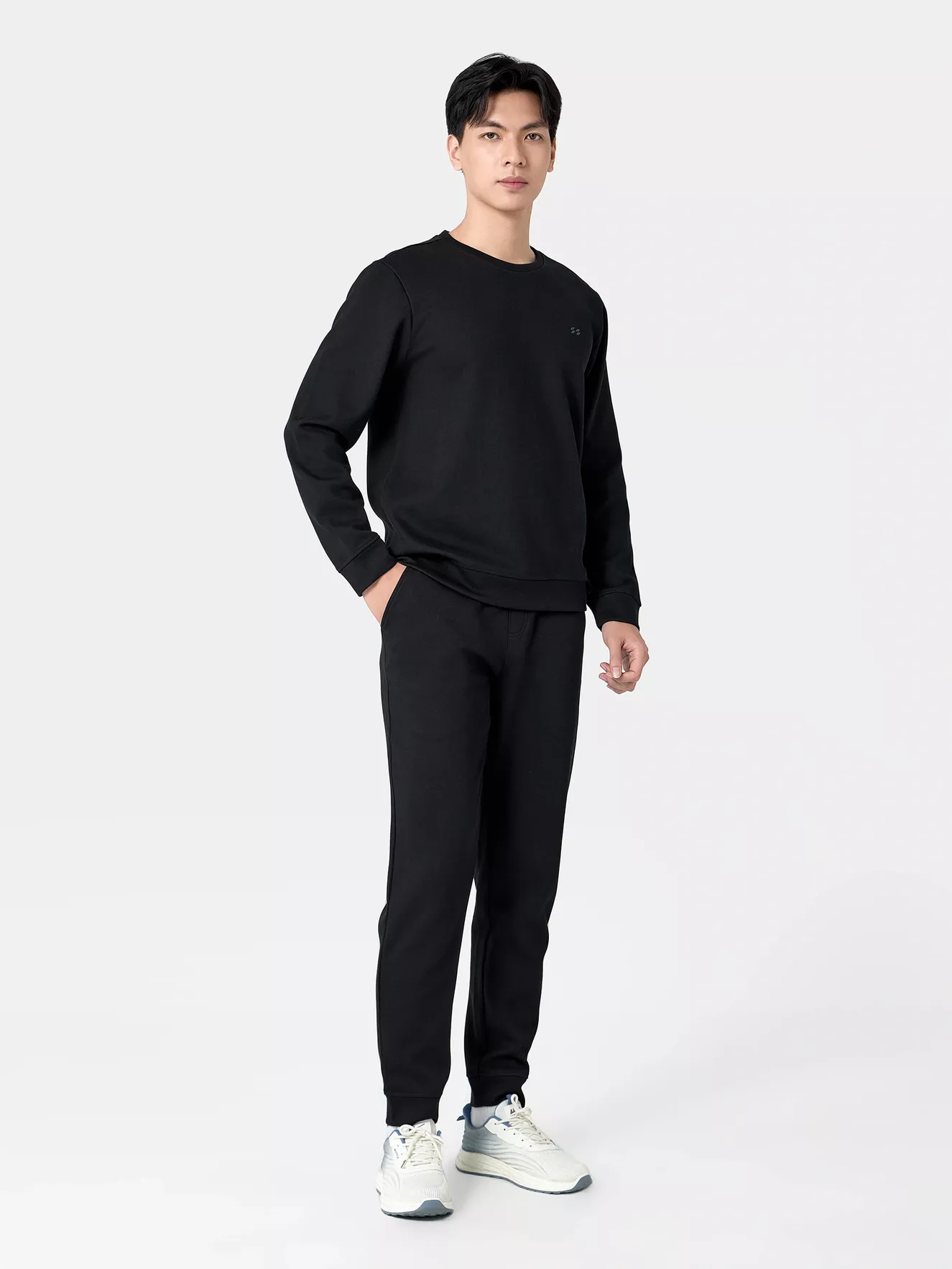 Áo Nỉ Nam Dài Tay 5S Fashion In Logo Basic Slimfit BANI24001