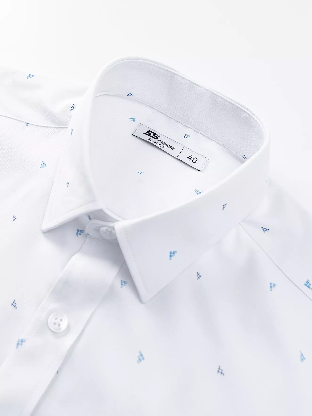 Áo Sơ Mi Nam Dài Tay 5S Fashion Họa Tiết Phom Slimfit ASM24045