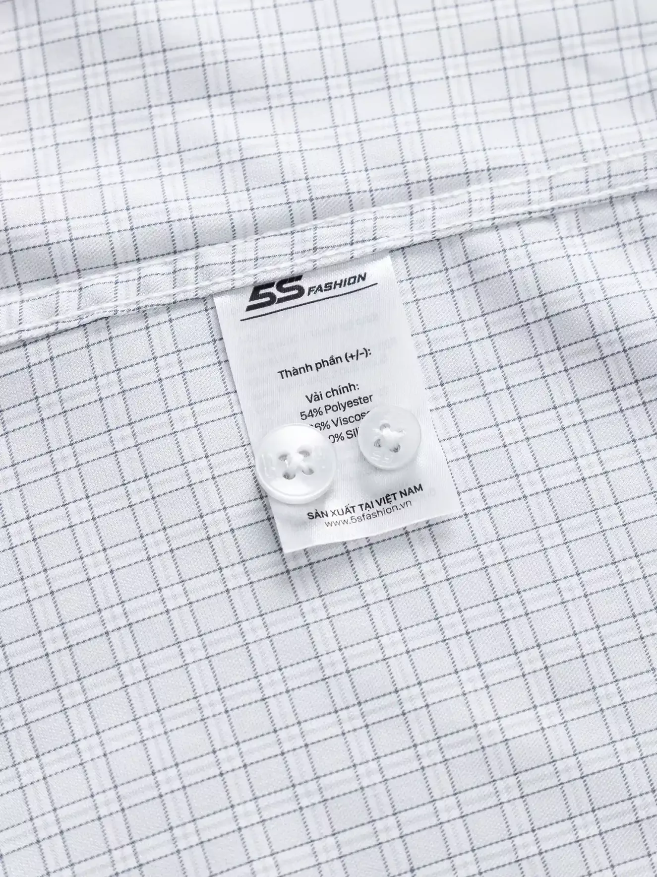 Áo Sơ Mi Nam Dài Tay Kẻ Ô 5S Fashion Phom Regular ASM24004