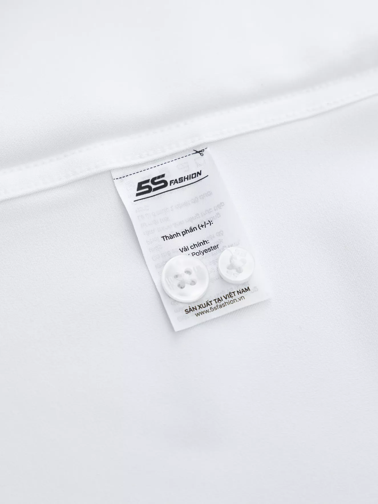 Áo Sơ Mi Nam Màu Trắng 5S Fashion Phom Slimfit ASM24043