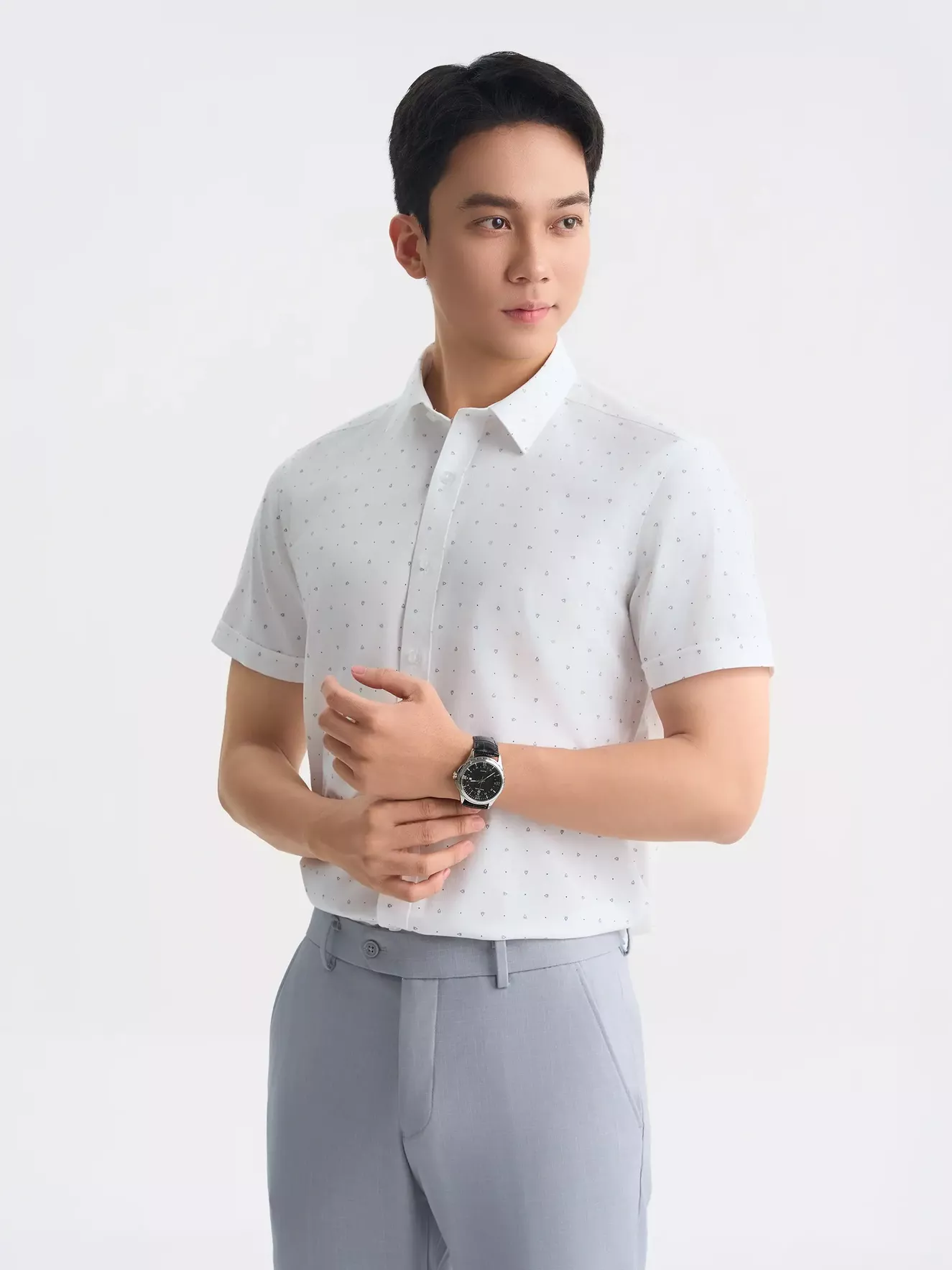 Áo Sơ Mi Nam 5S Fashion Họa Tiết Phom Slimfit ASC25030