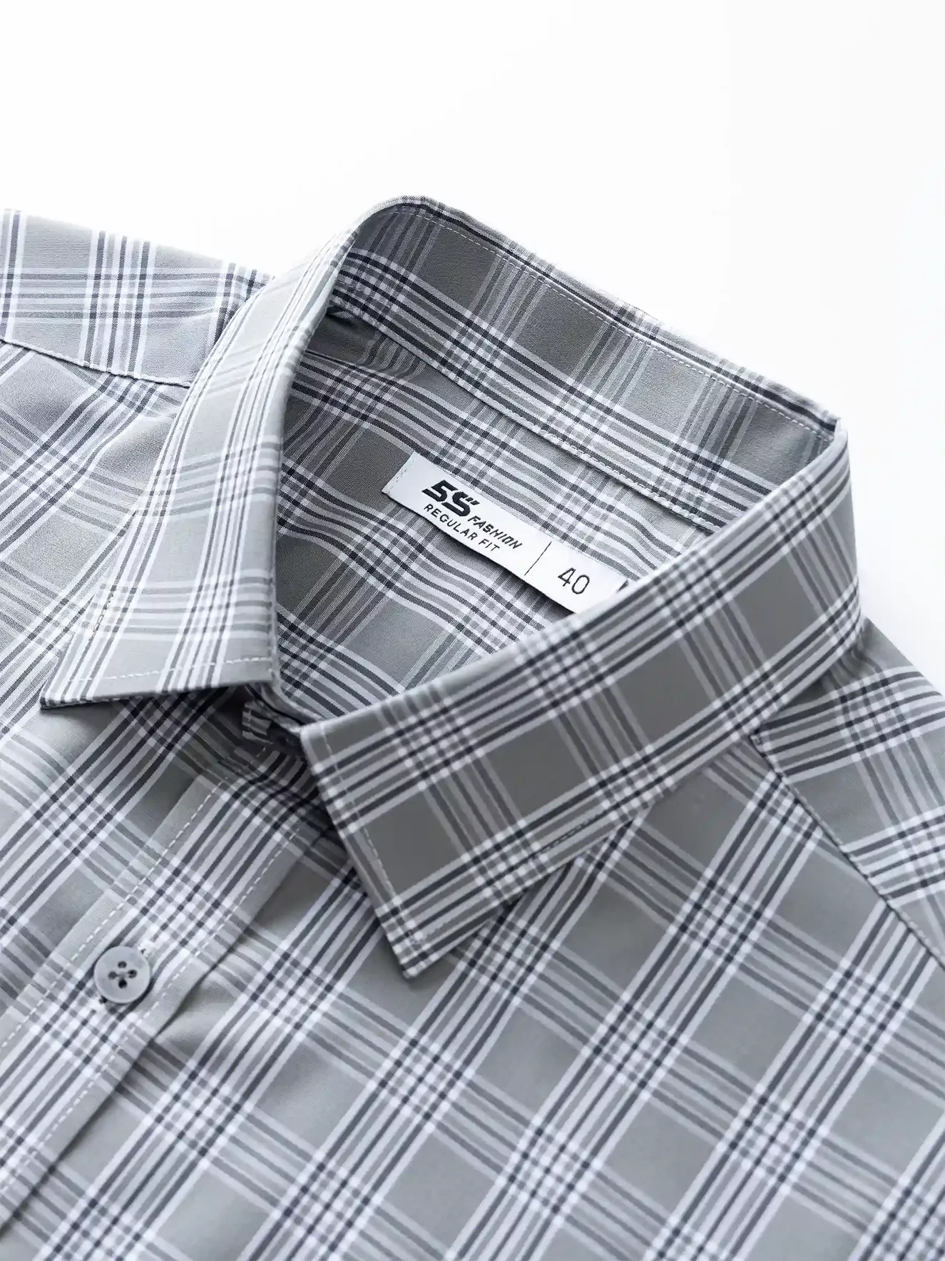 Áo Sơ Mi Nam Dài Tay 5S Fashion Dệt Kẻ Ô Regular ASM24011