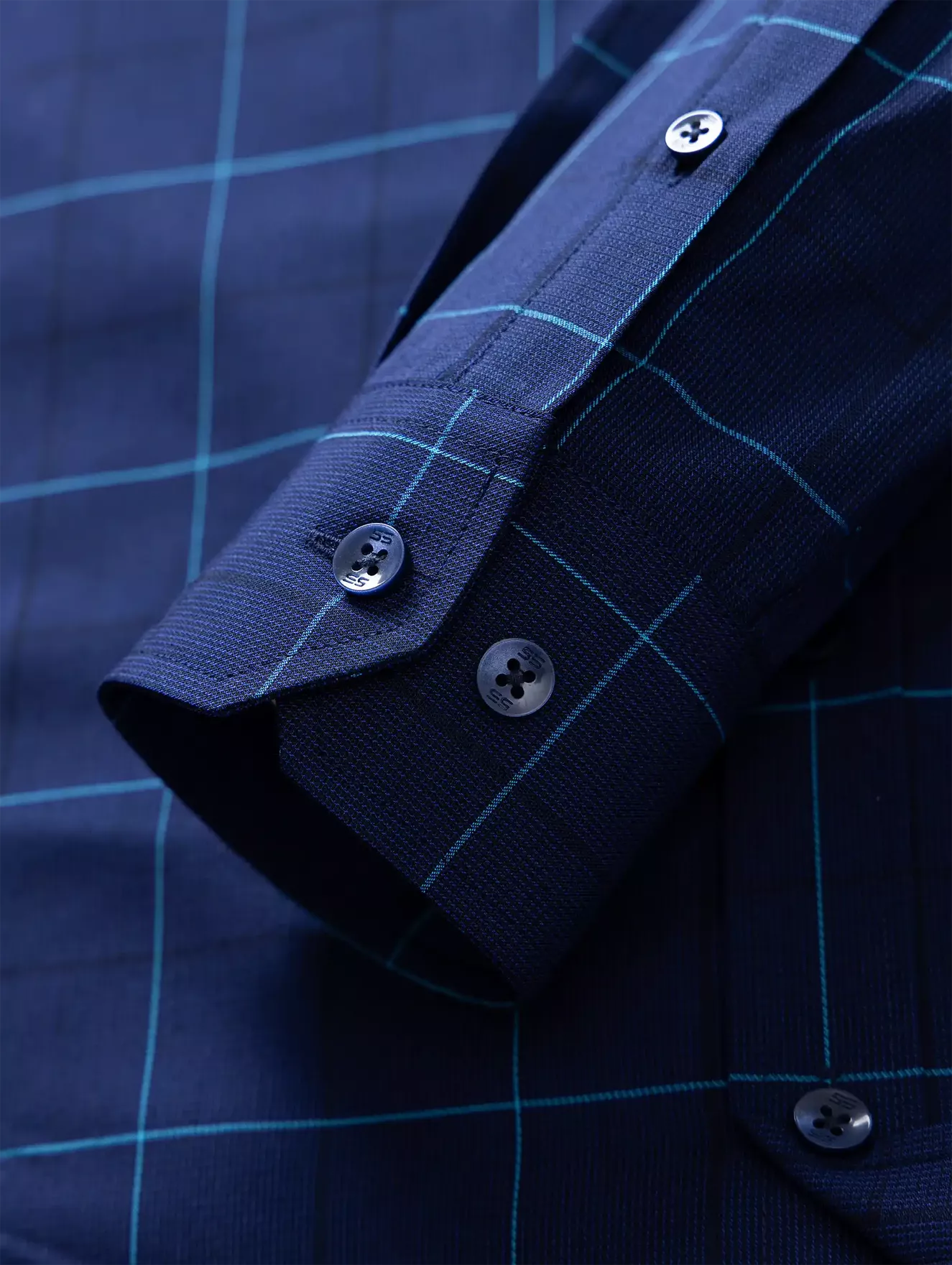 Áo Sơ Mi Nam Dài Tay 5S Fashion Dệt Kẻ Ô Regular ASM24005