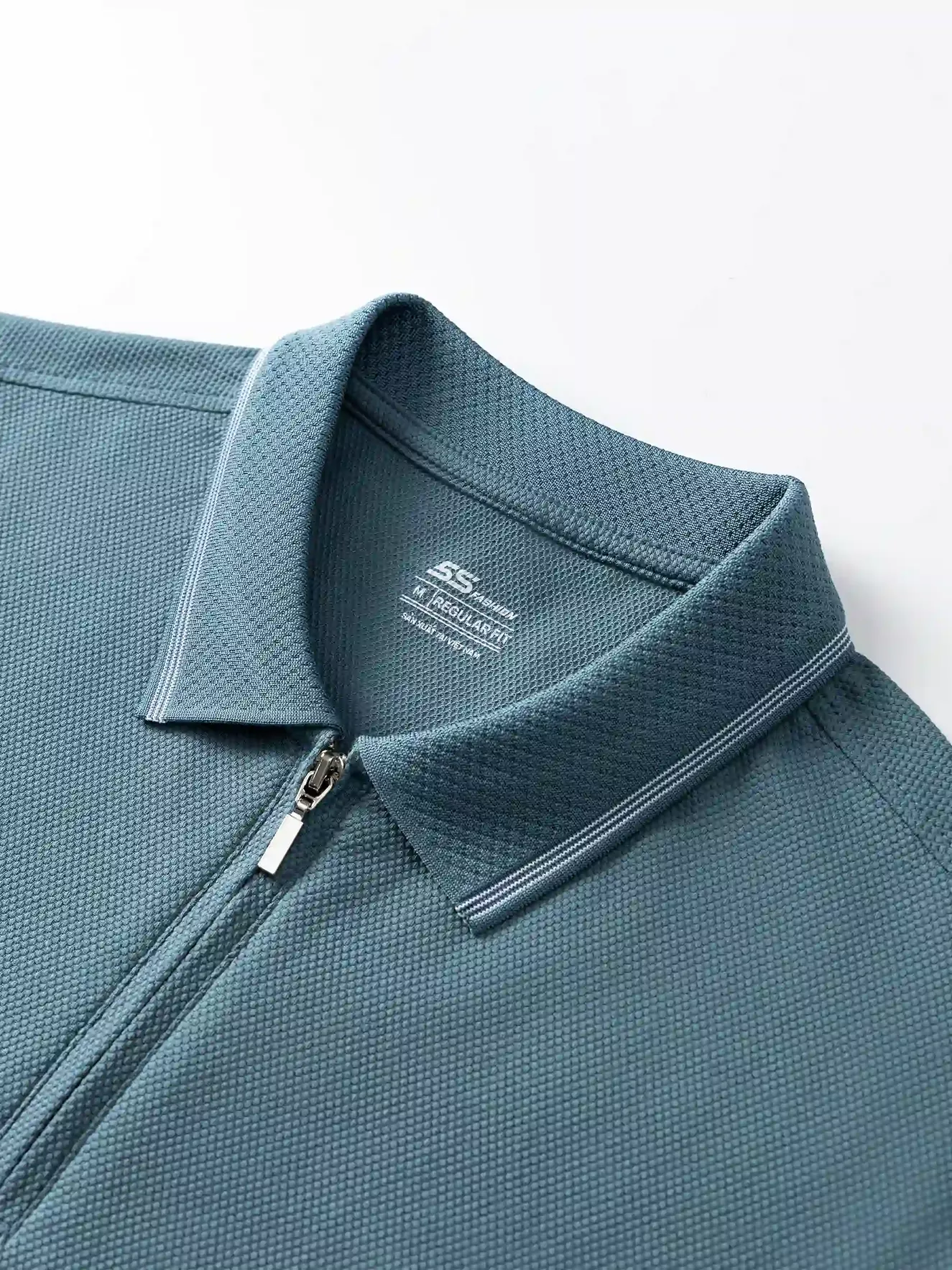 Áo Polo Nam Cổ Kéo Khóa 5S Fashion Dệt Hiệu Ứng APC25004