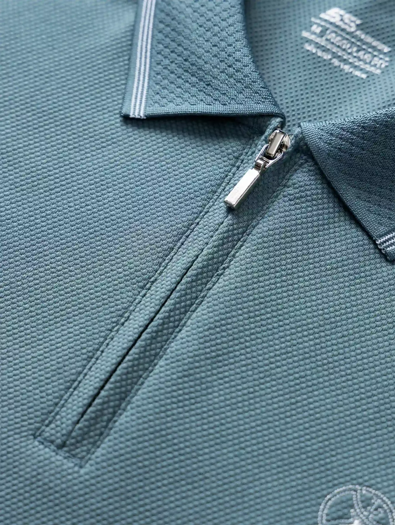 Áo Polo Nam Cổ Kéo Khóa 5S Fashion Dệt Hiệu Ứng APC25004