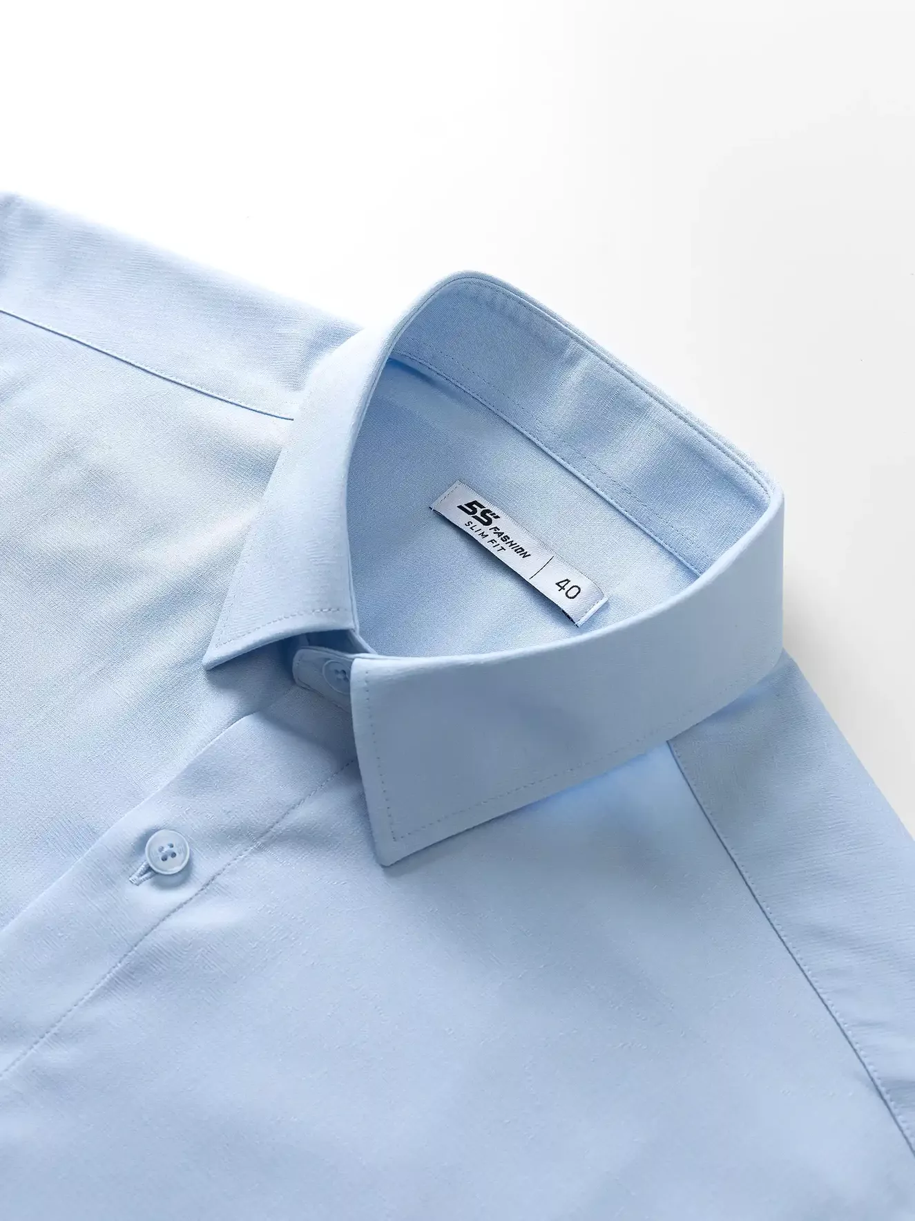 Áo Sơ Mi Nam Ngắn Tay 5S Fashion Màu Xanh ASC25052