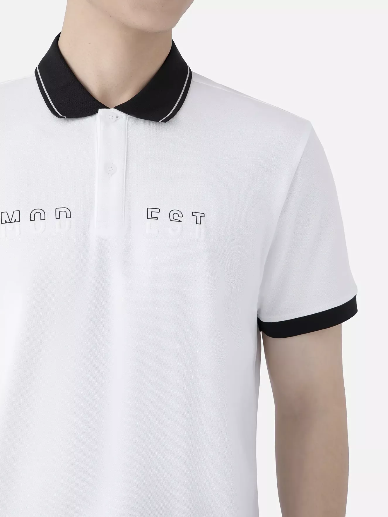 Áo Polo Nam 5S Fashion Phối Cổ In Chữ Phom Slimfit APC25122