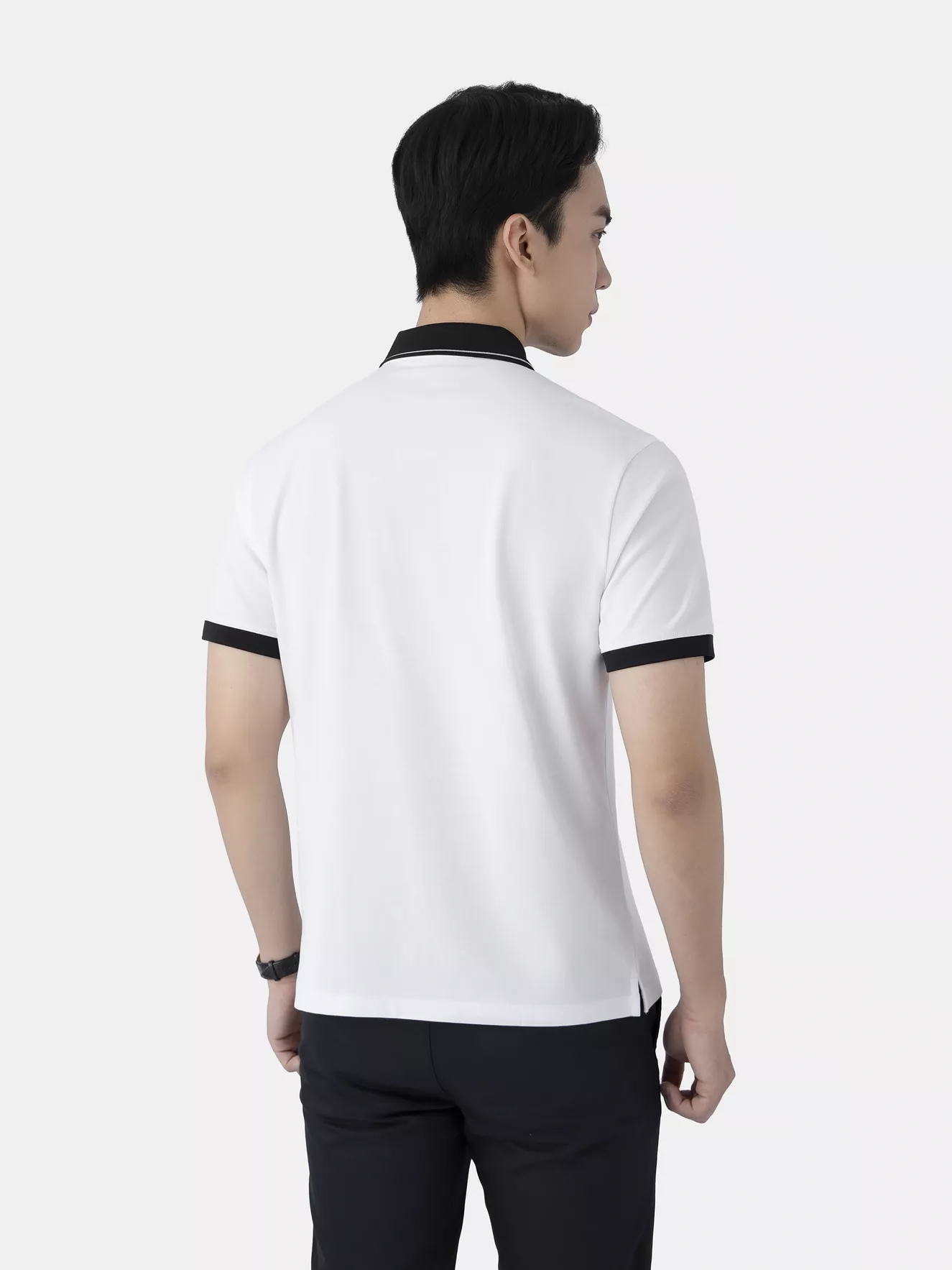 Áo Polo Nam 5S Fashion Phối Cổ In Chữ Phom Slimfit APC25122