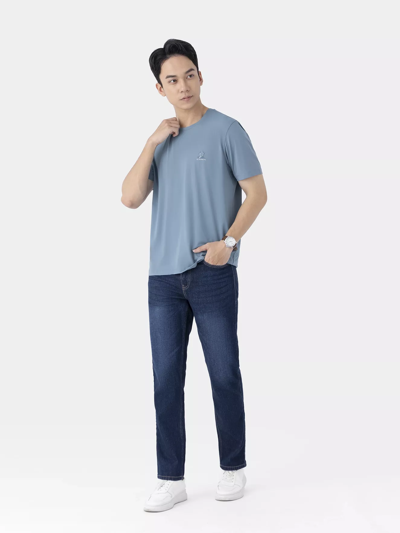 Áo Thun Nam 5S Fashion In Basic Phom Slimfit ATS25033