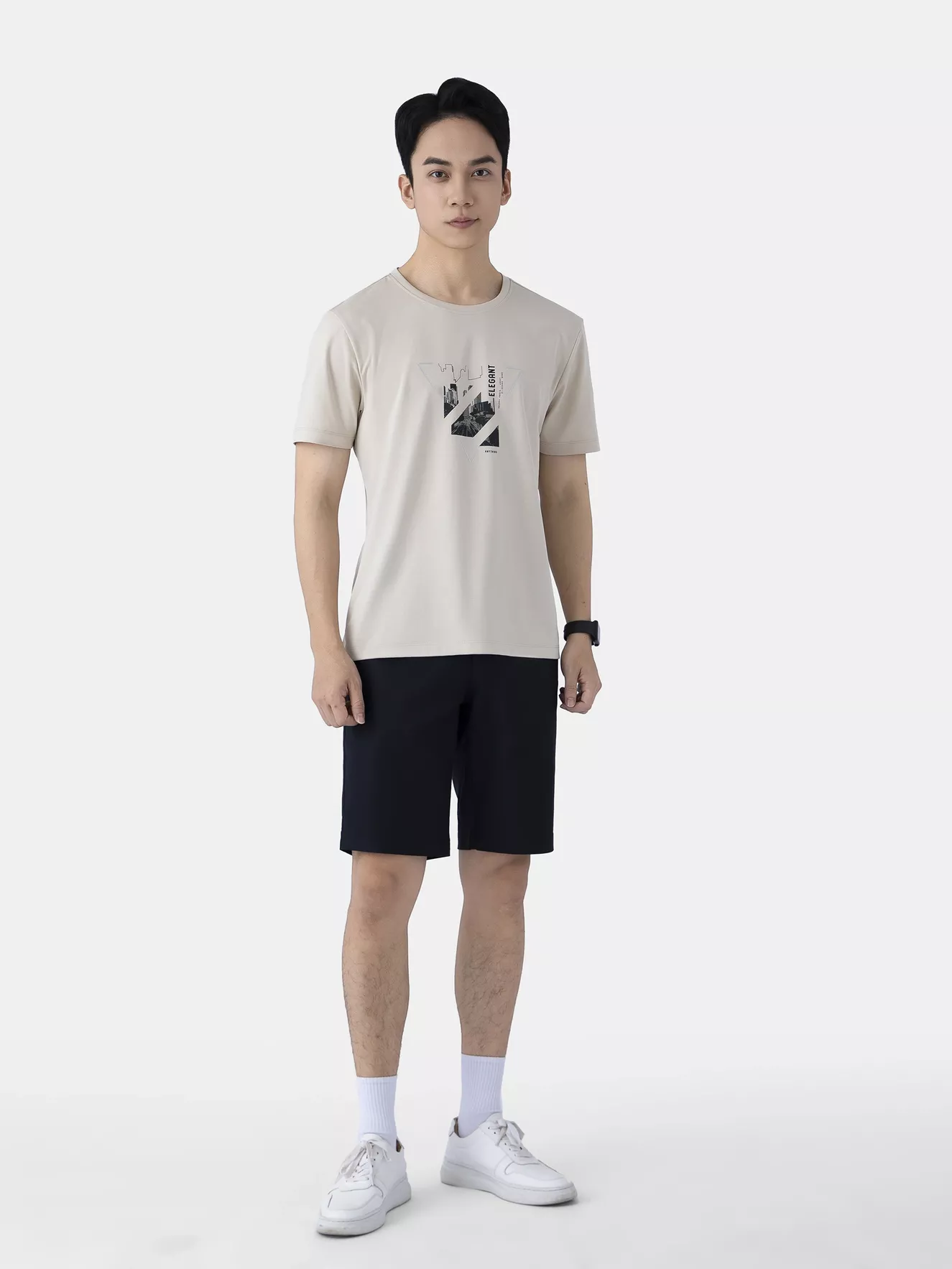 Áo Thun Cổ Tròn Cotton 5S Fashion In Lớn Phom Regular ATS25007