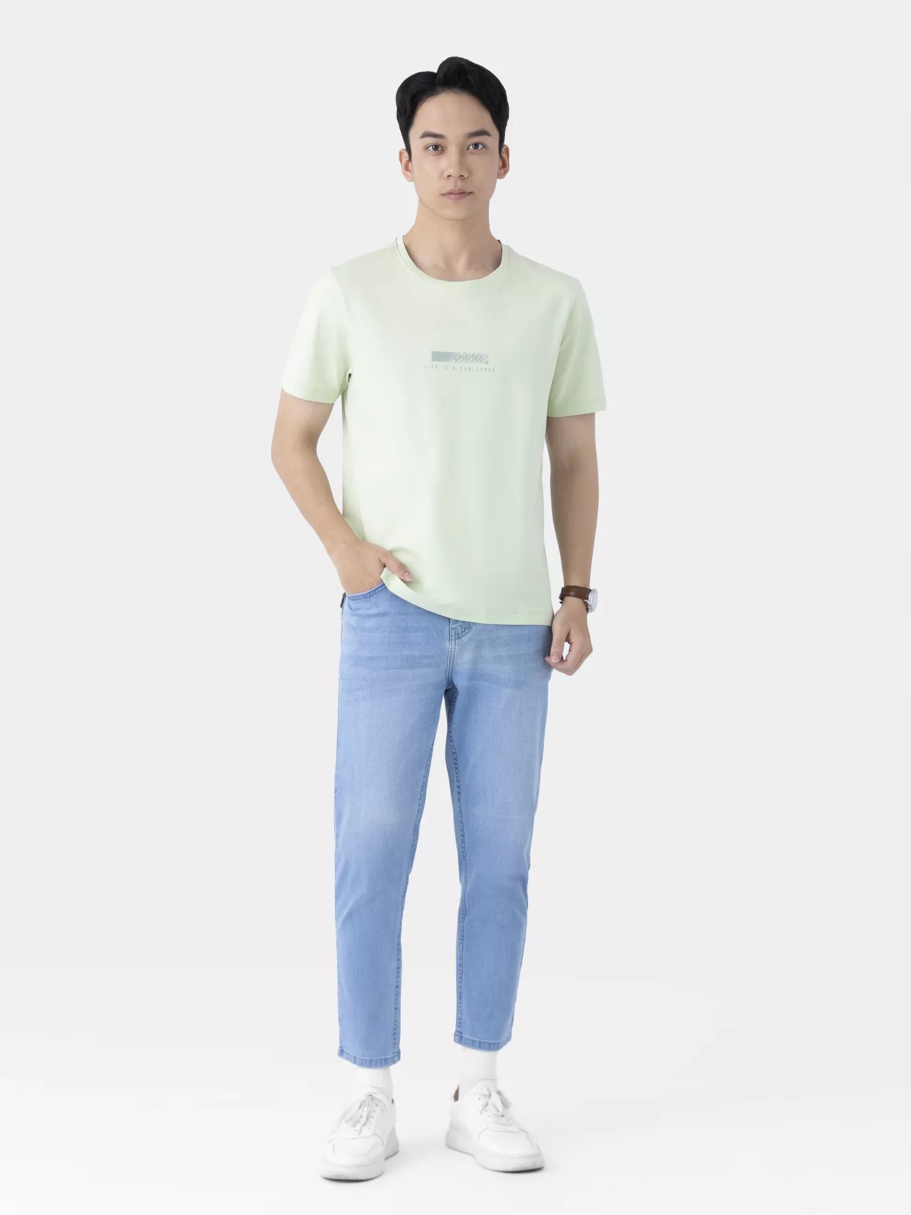 Áo Thun Nam Ngắn Tay 5S Fashion In Đơn Giản ATS25004