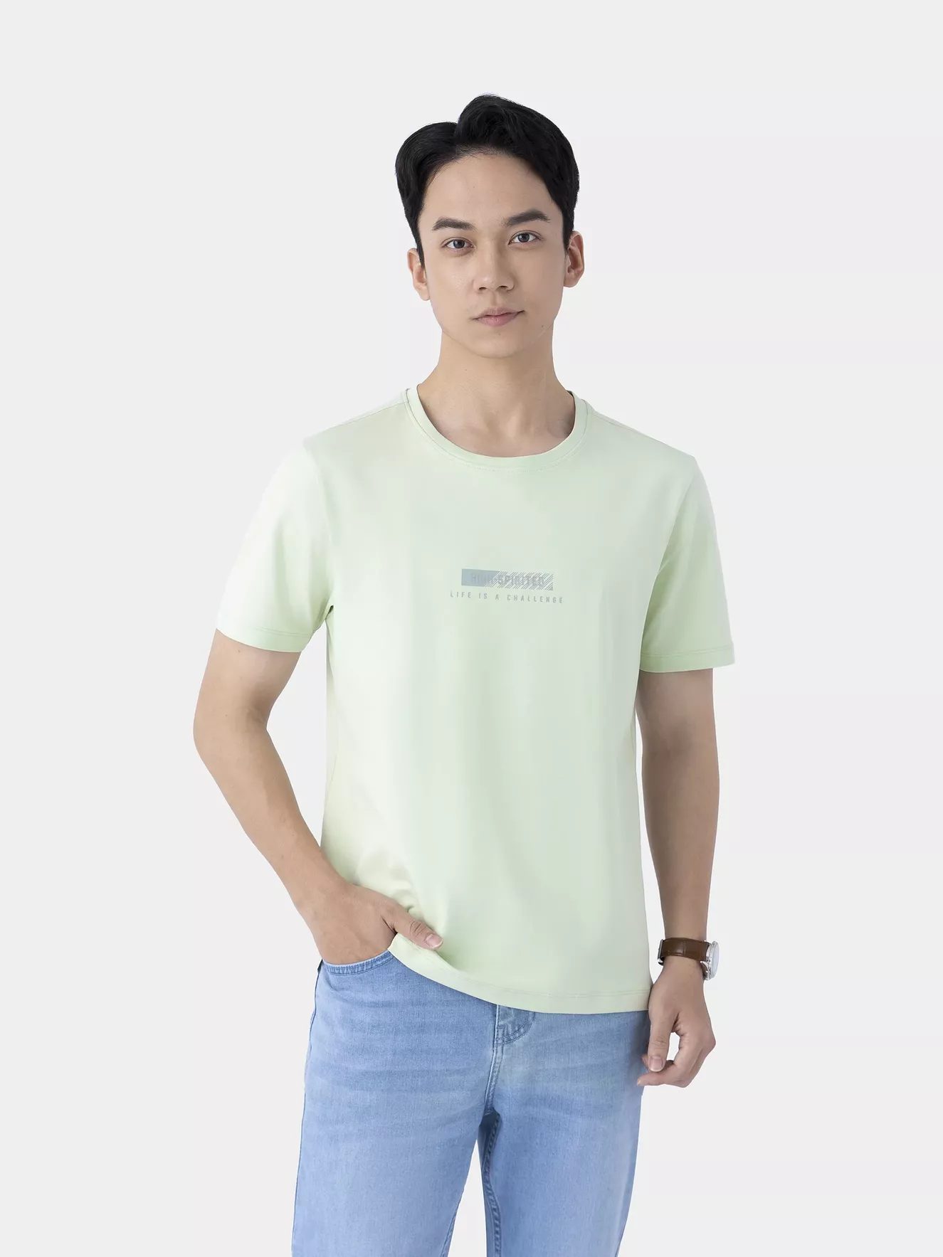 Áo Thun Nam Ngắn Tay 5S Fashion In Đơn Giản ATS25004